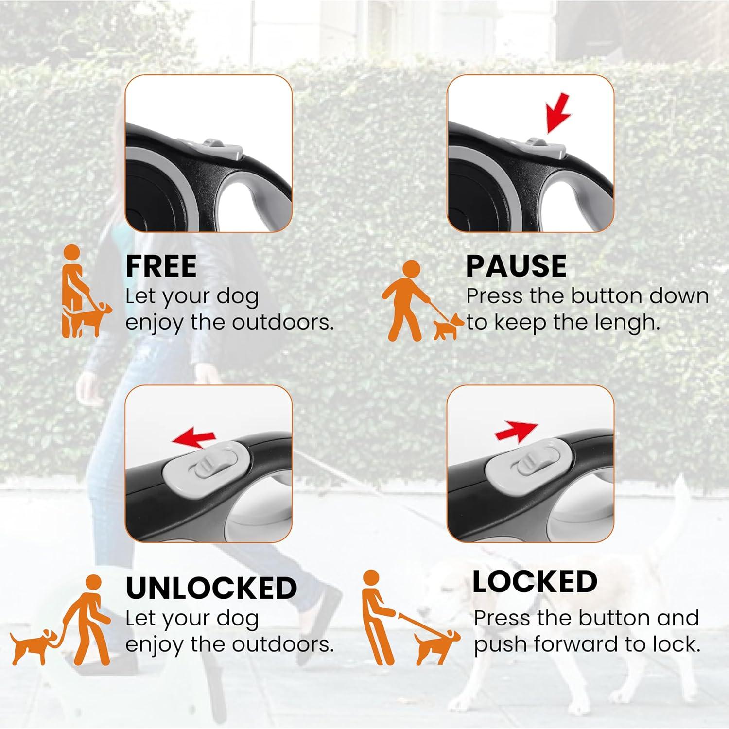 Correa Retráctil para Perros MAYASUR 7.92m Resistente hasta 49.9kg