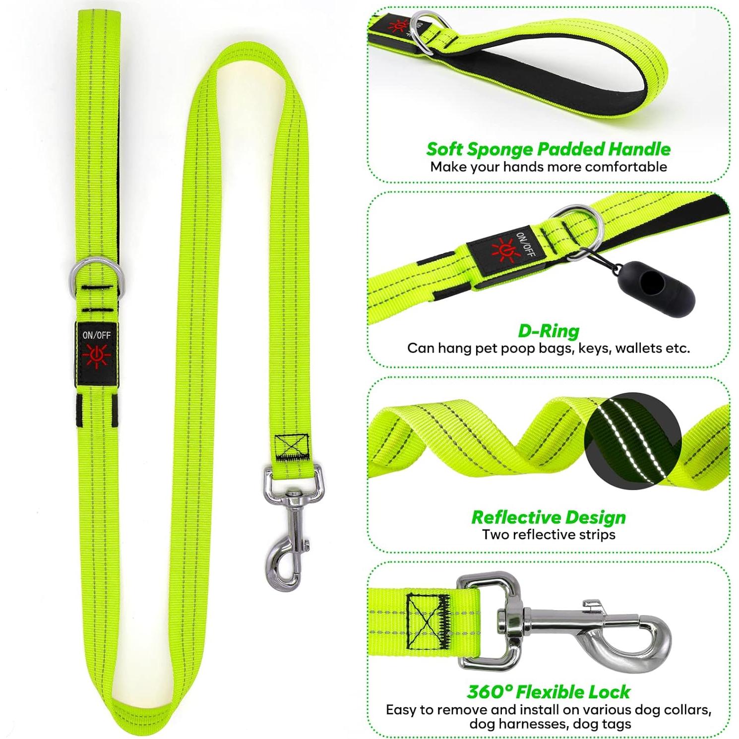 Correa LED para Perros KOSKILL 1.22 m Nylon Reflectante