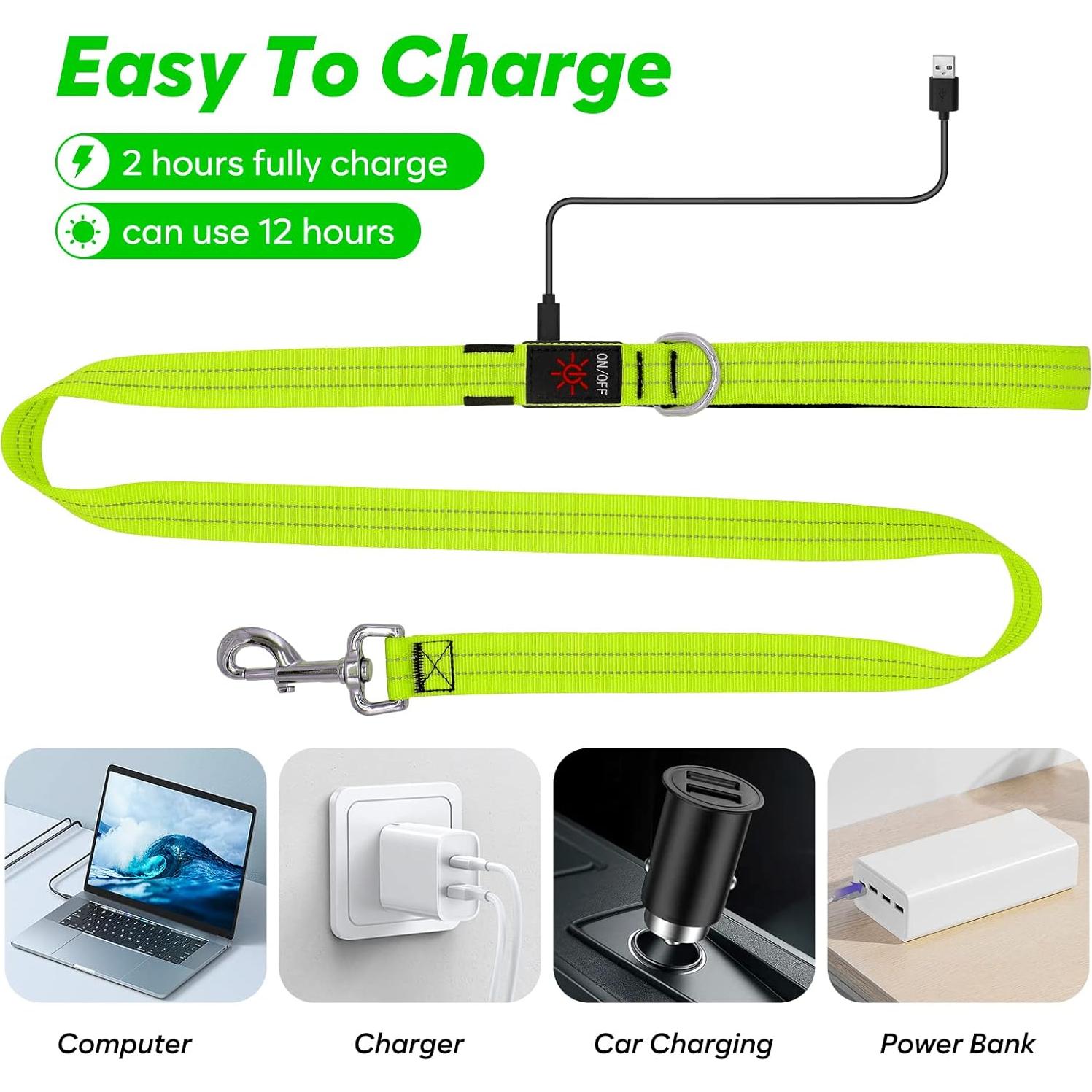 Correa LED para Perros KOSKILL 1.22 m Nylon Reflectante