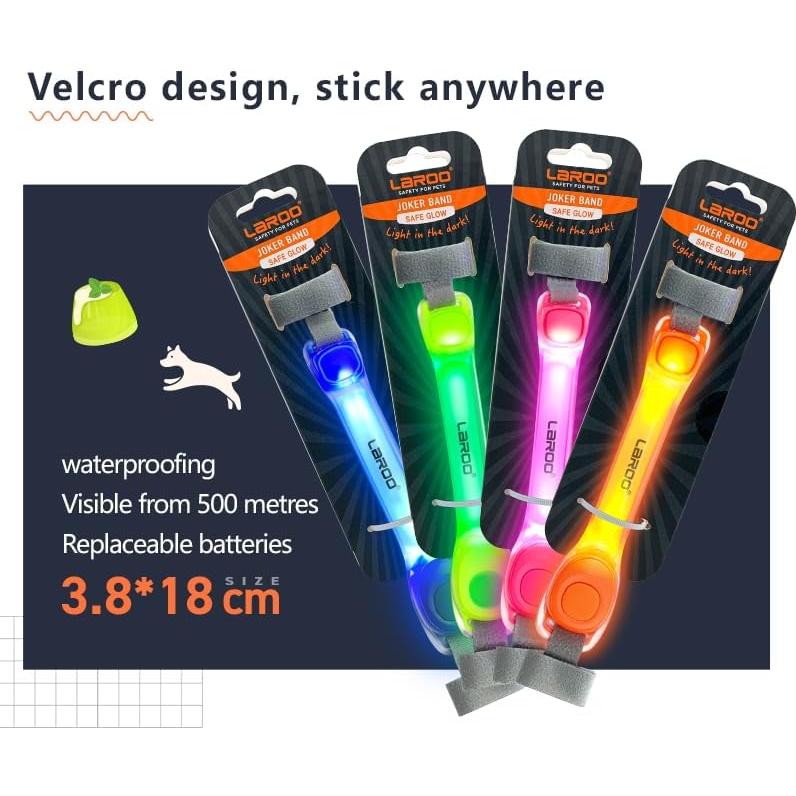 Collar LED para Perro LaRoo Naranja Impermeable 18cm