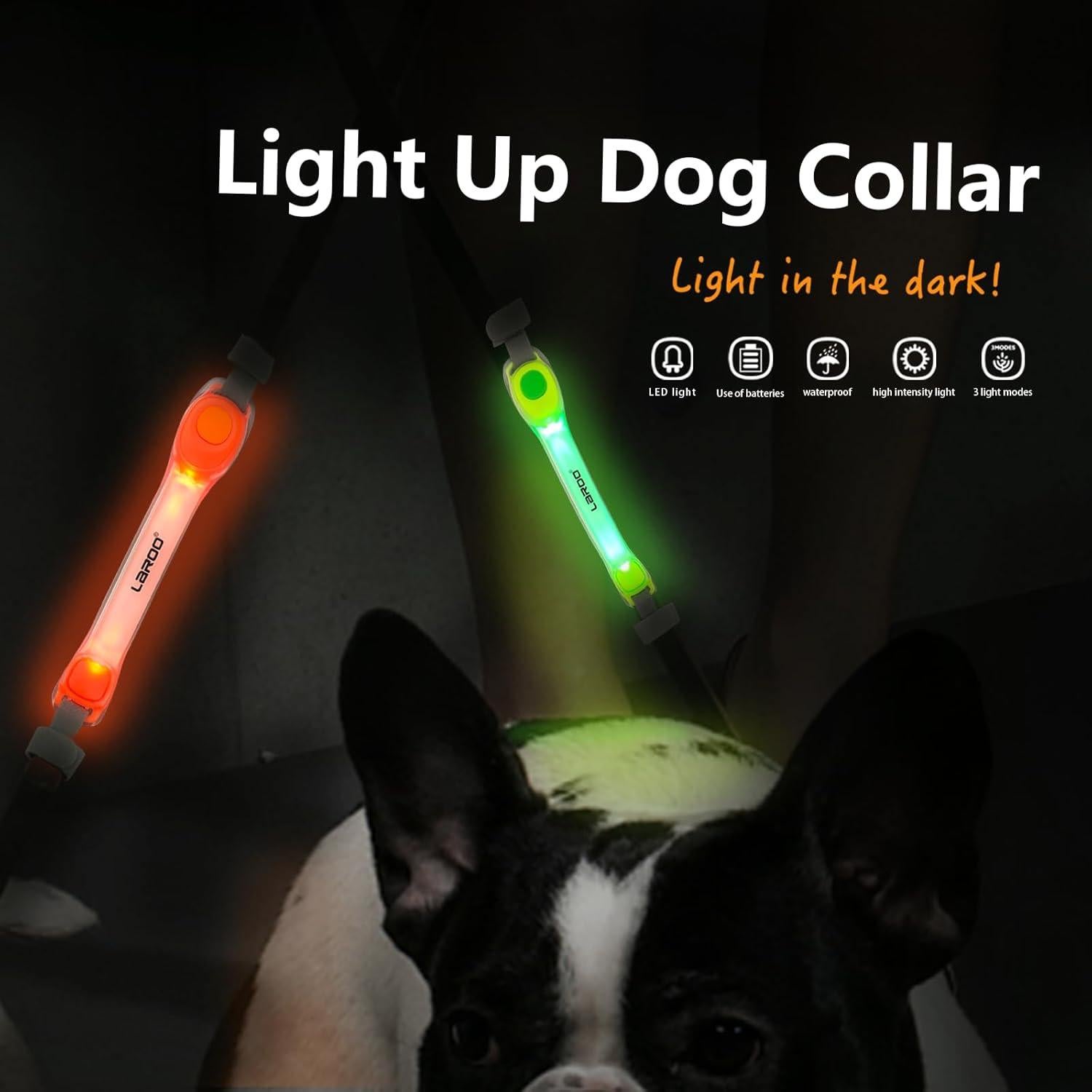 Collar LED para Perro LaRoo Naranja Impermeable 18cm