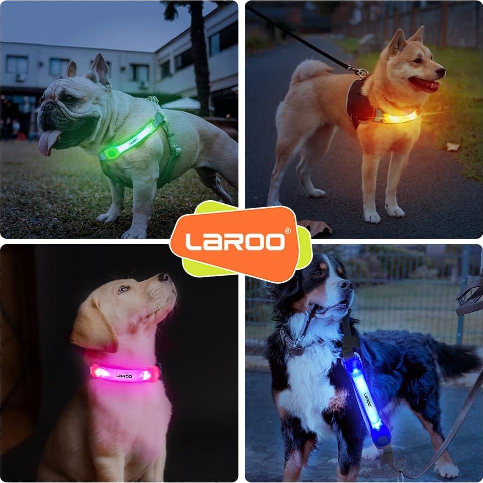 Collar LED para Perro LaRoo Naranja Impermeable 18cm