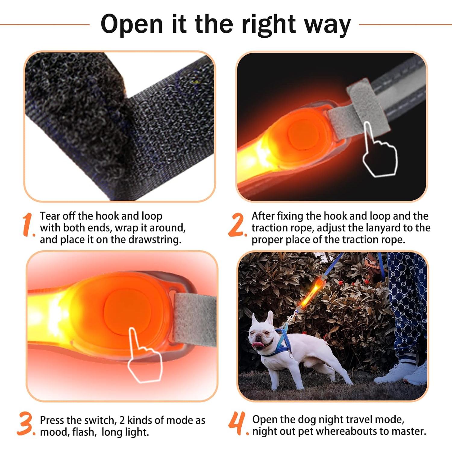 Collar LED para Perro LaRoo Naranja Impermeable 18cm