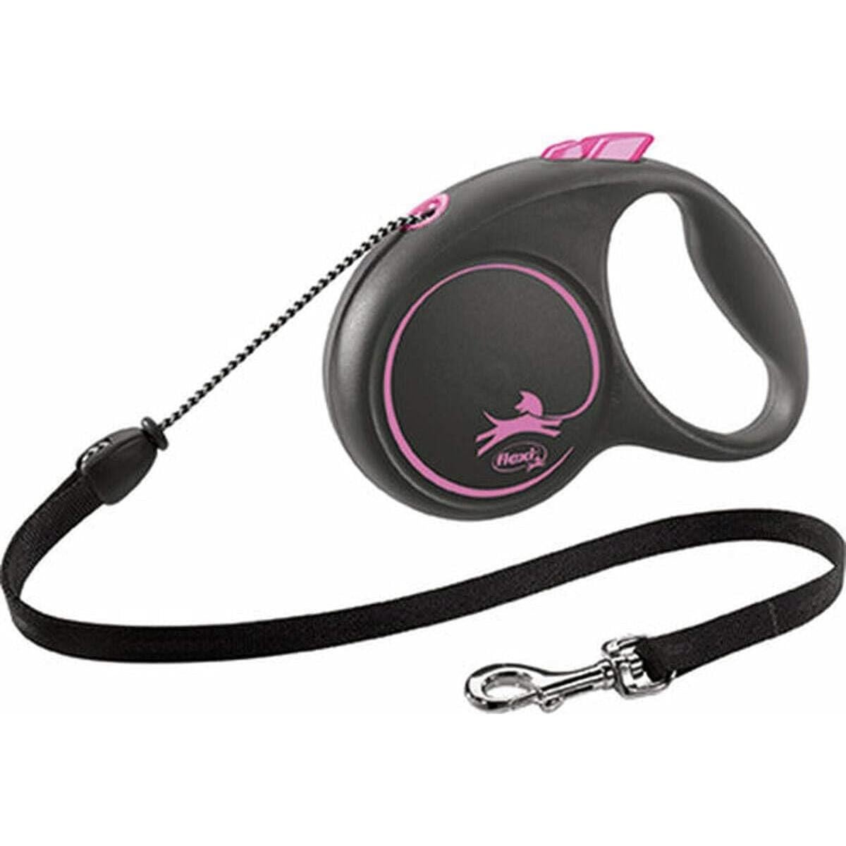 Correa Retráctil para Perros Flexi 5m Mediana Negro/Rosa hasta 20kg
