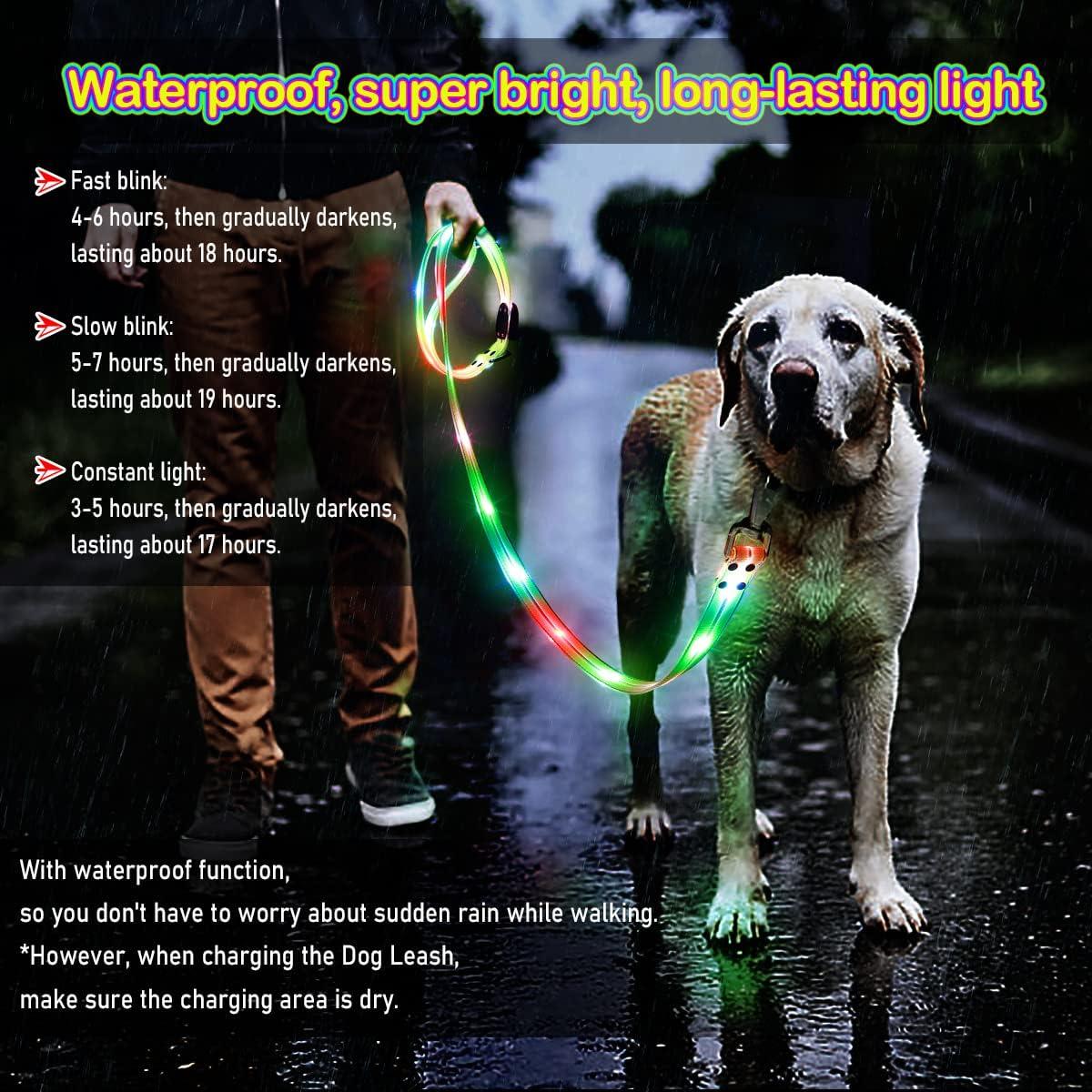 Correa para Perro LED Impermeable ChunlongFour 120cm Verde