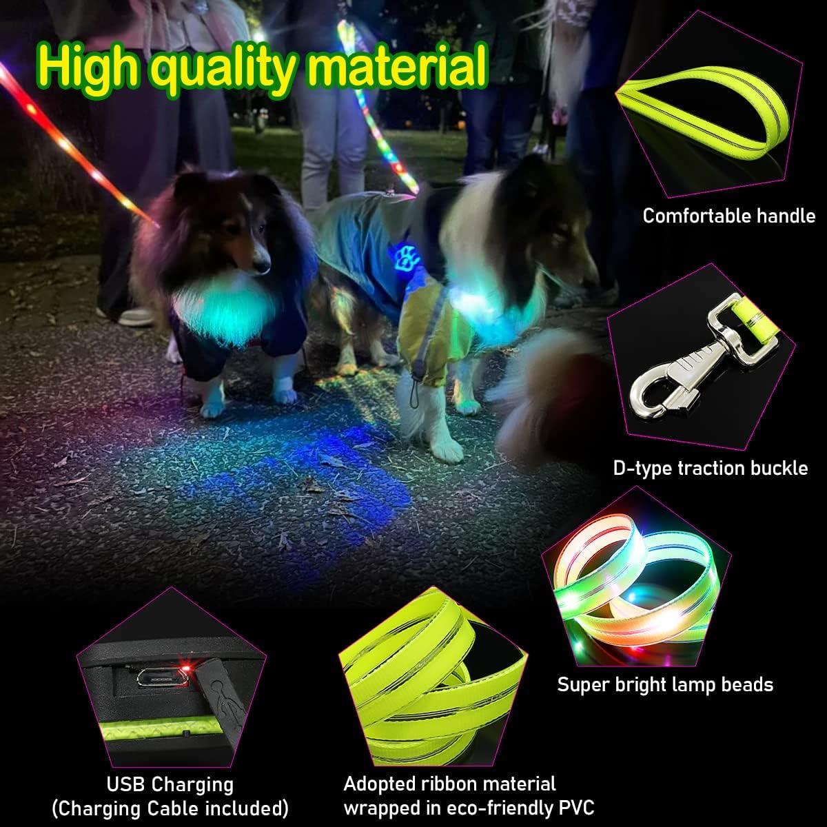 Correa para Perro LED Impermeable ChunlongFour 120cm Verde