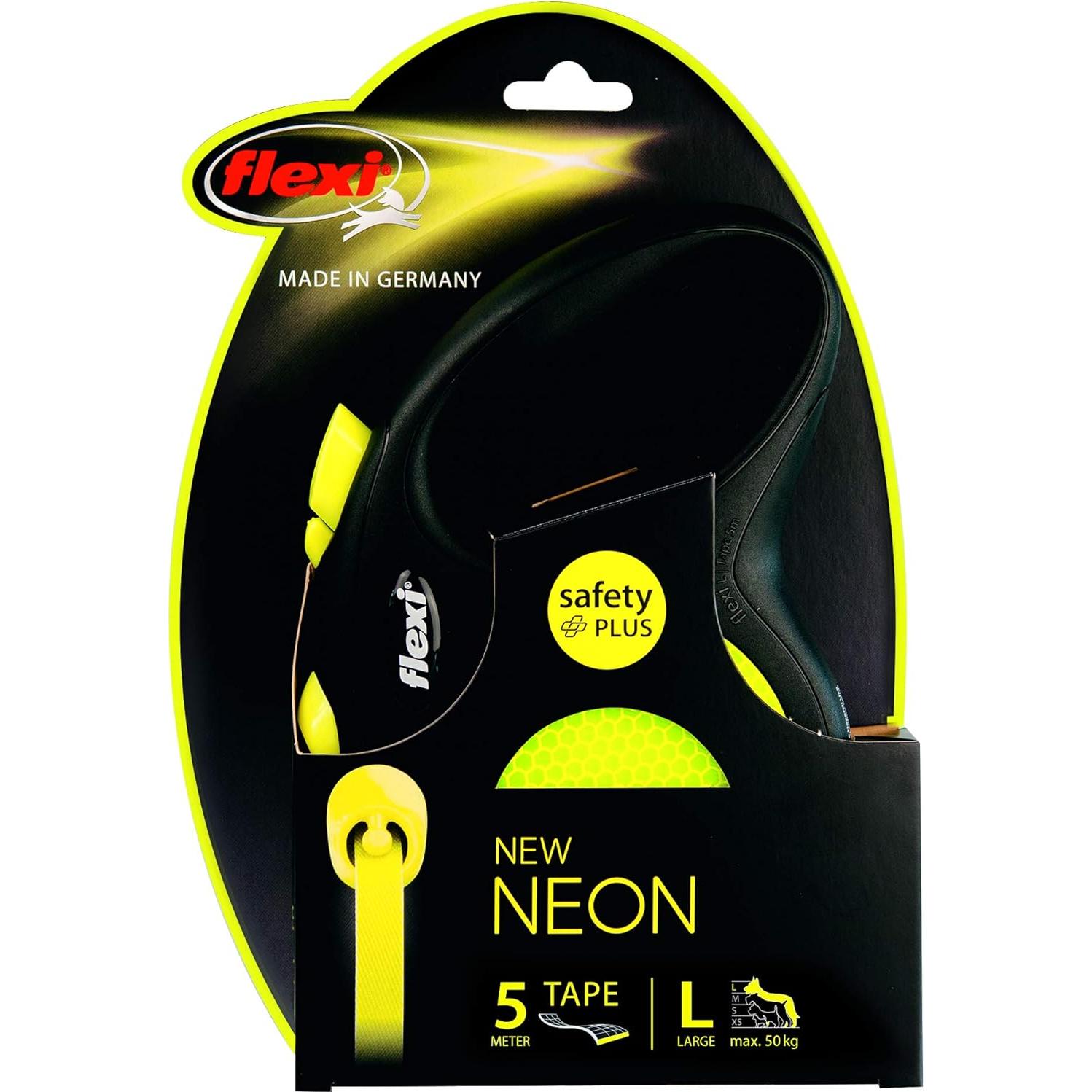 Correa Retráctil Flexi New Neon Grande 5M Multi Color