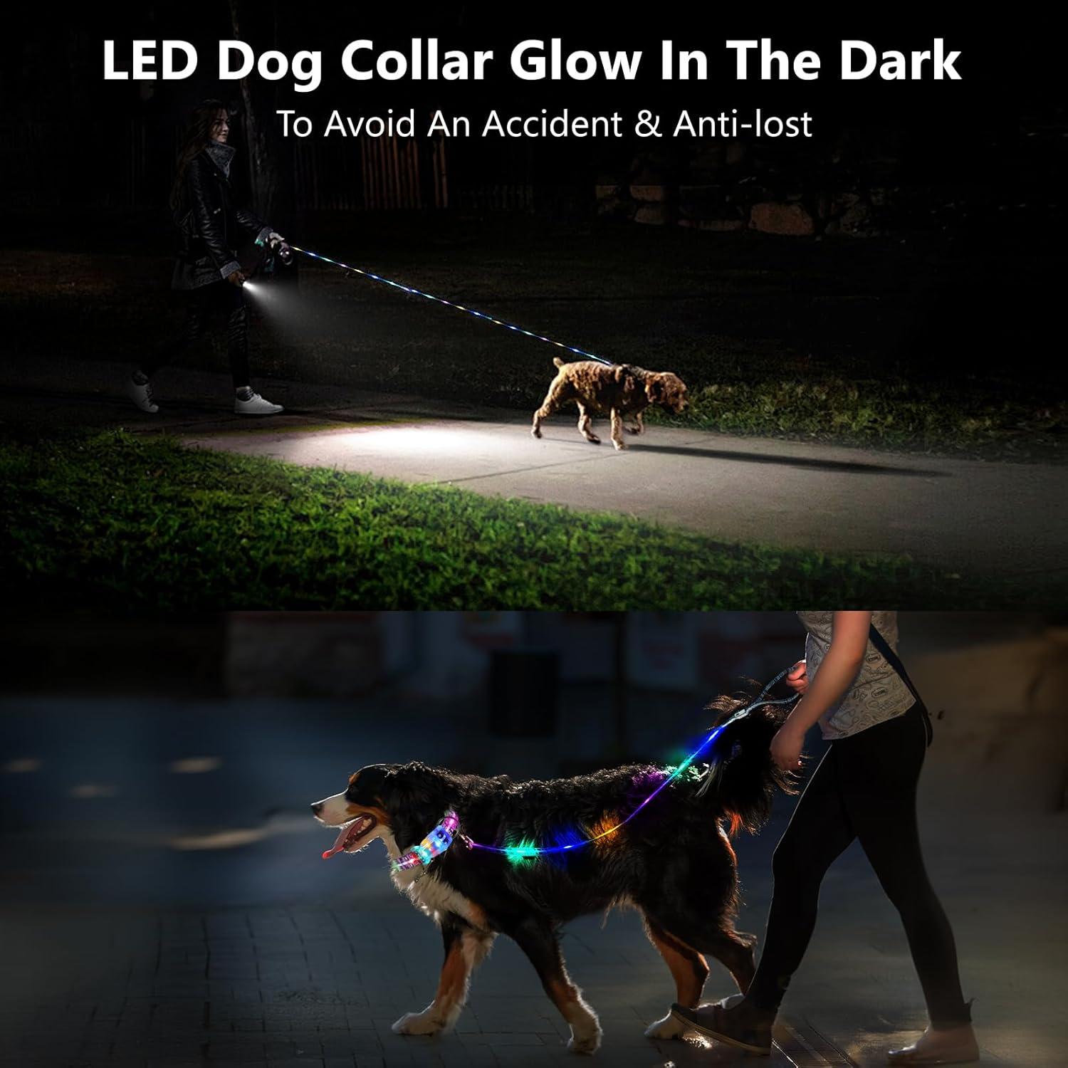 Correa LED Iluminada para Perros YUSHANG 1.5 m Recargable