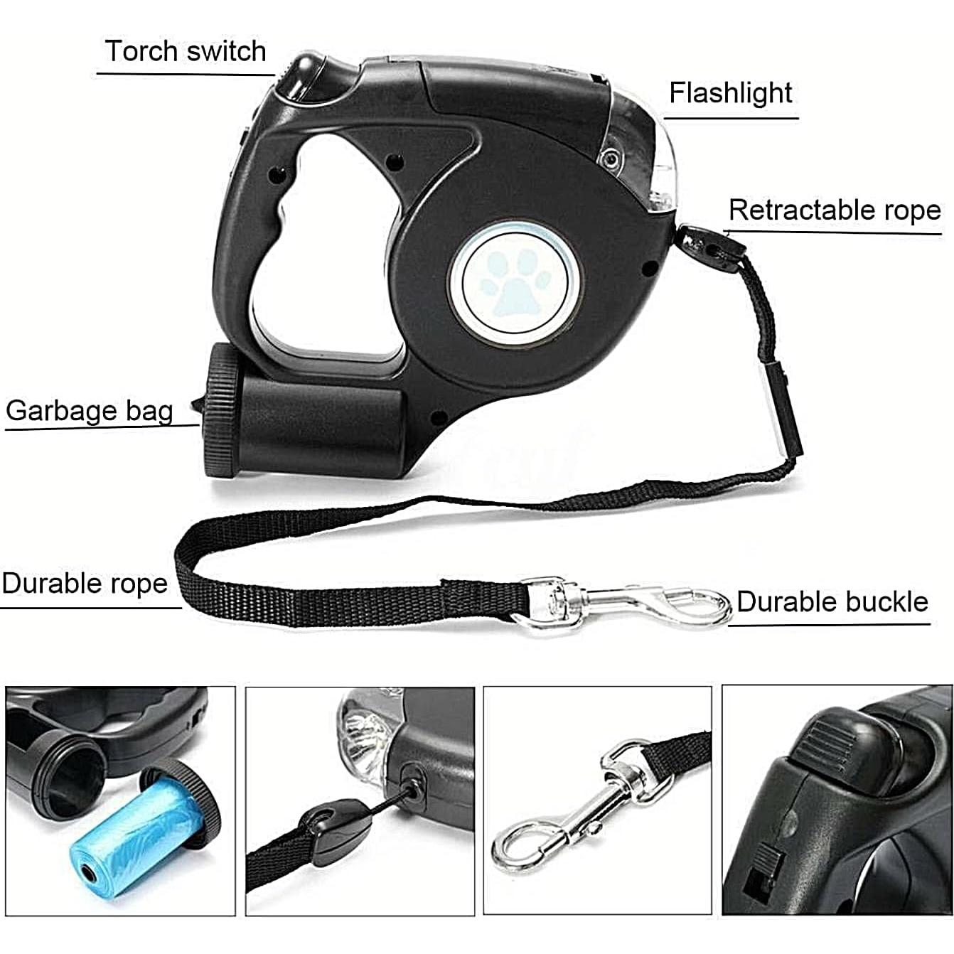 Correa Retráctil para Perro OSMA 5M Alta Resistencia con Luz LED