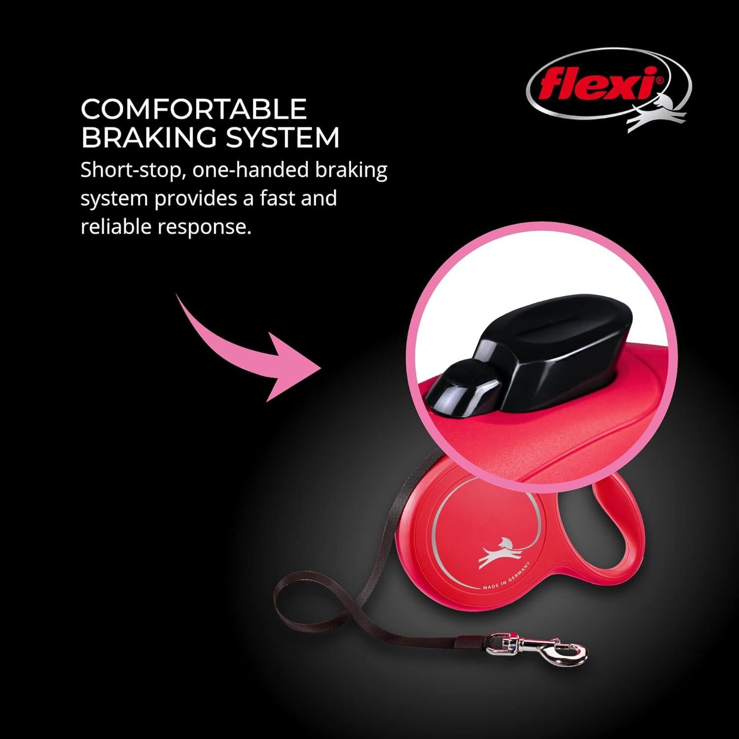 Correa Retráctil Flexi Nueva Clásica Grande 7.92m Roja