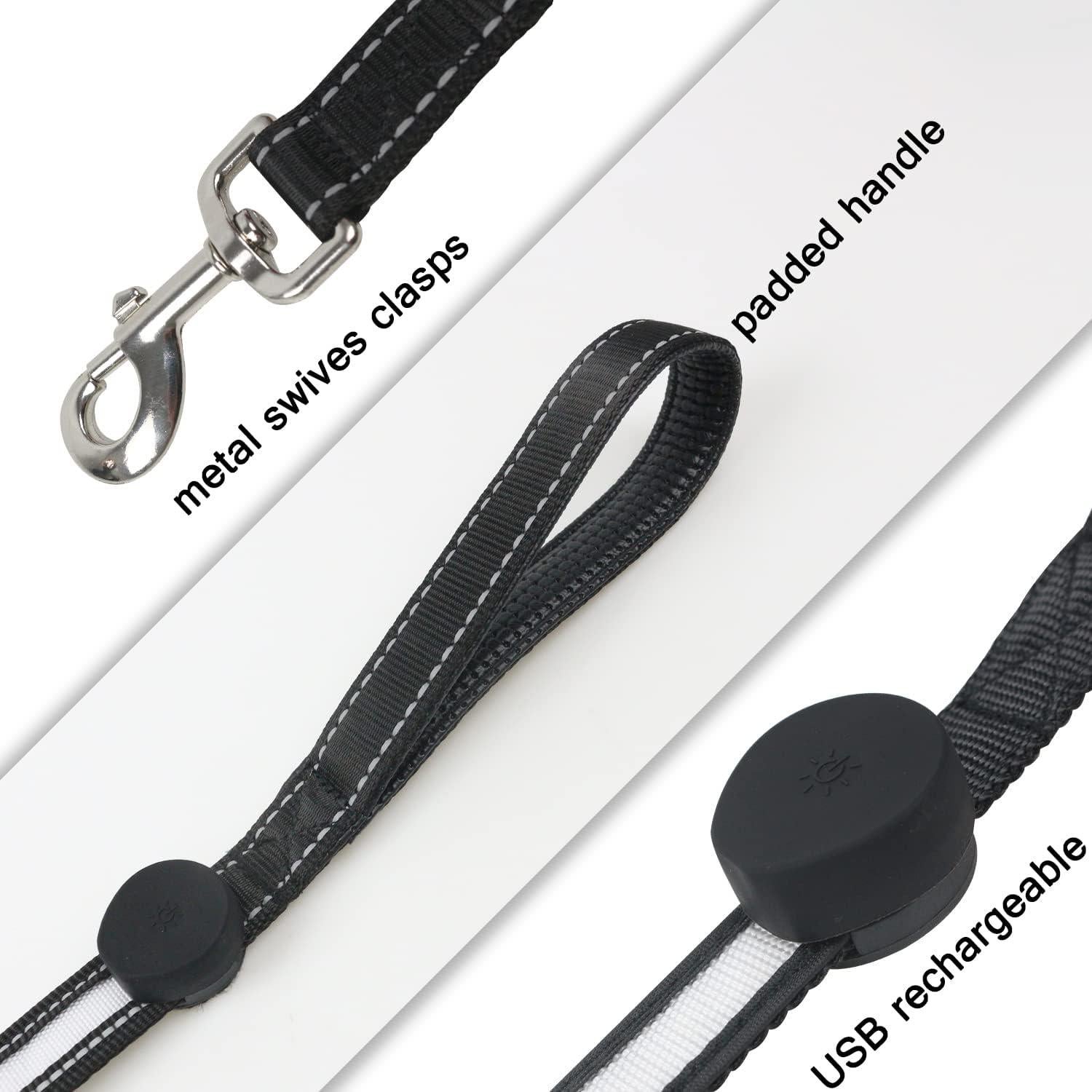 Correa LED Recargable Yacig 1.83m para Perros - 7 Colores