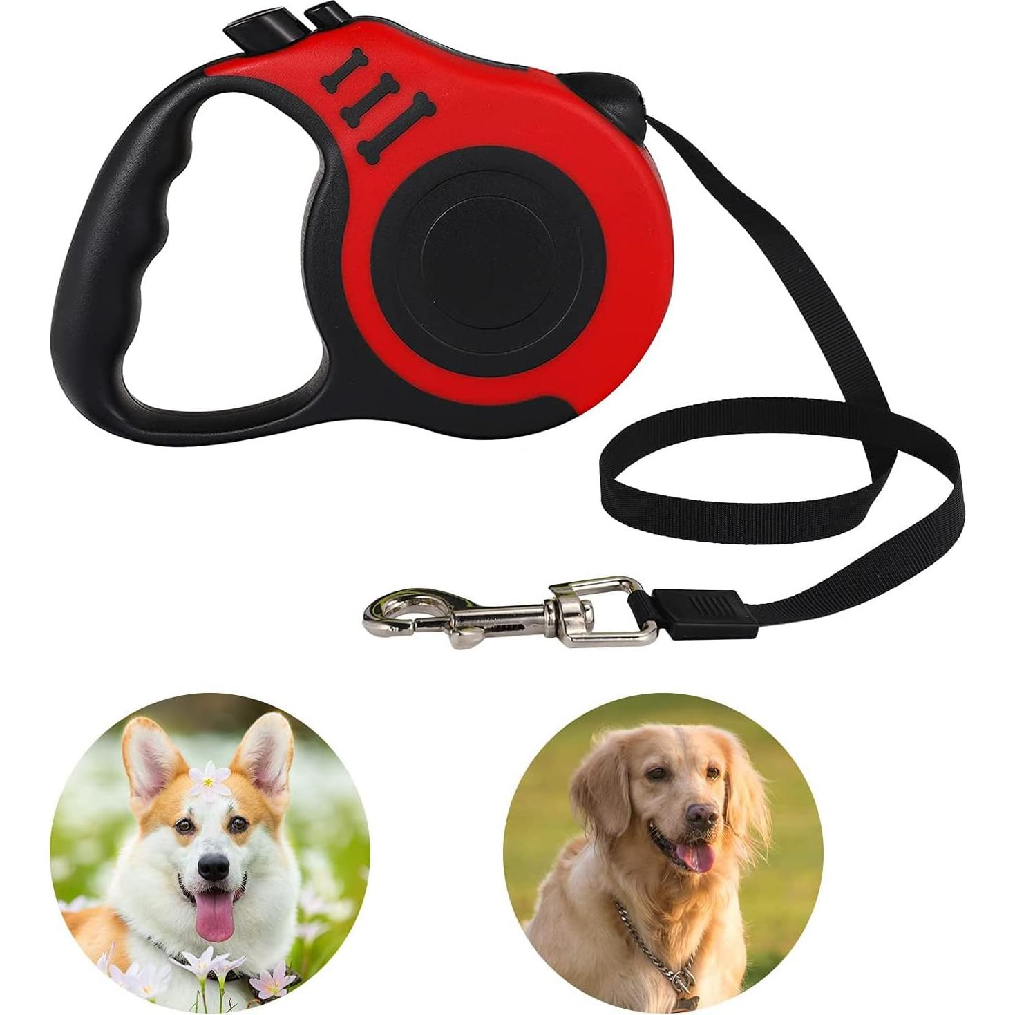 Correa de Perro Retráctil Tailpa 4.88m Nylon Roja hasta 22.68kg
