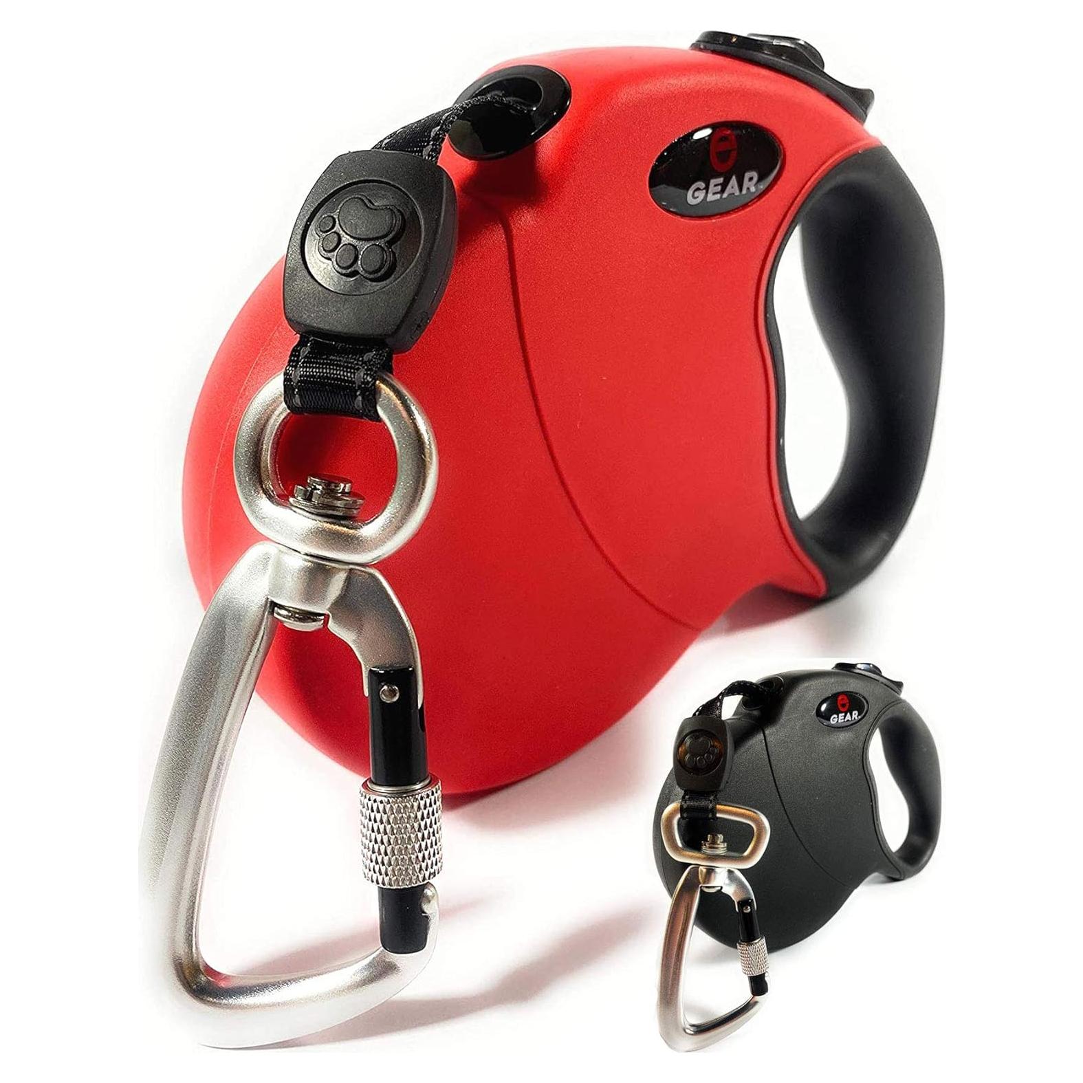 Correa de Perro Retráctil Enthusiast Gear 4.88m Rojo Resistente