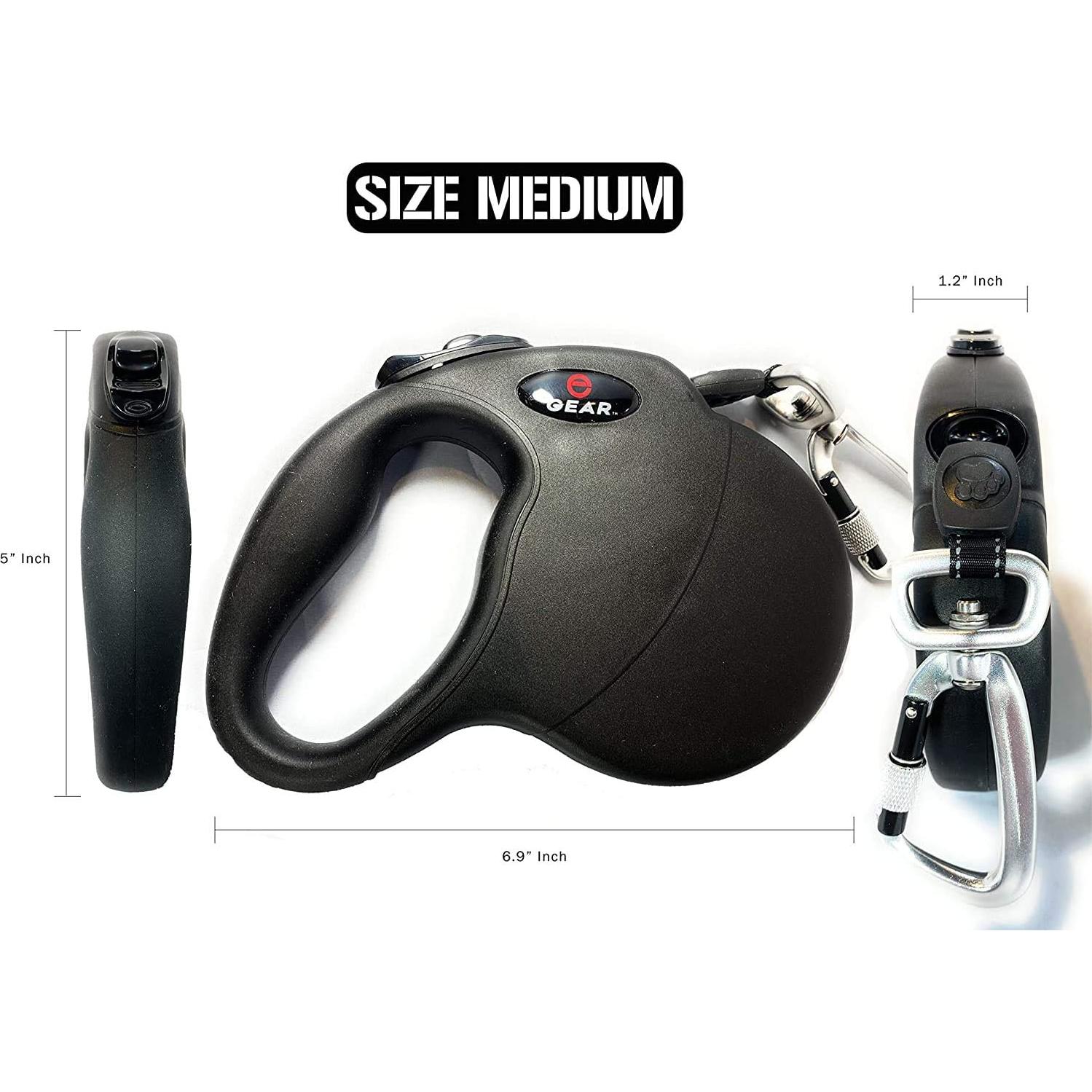 Correa de Perro Retráctil Enthusiast Gear 4.88m Rojo Resistente