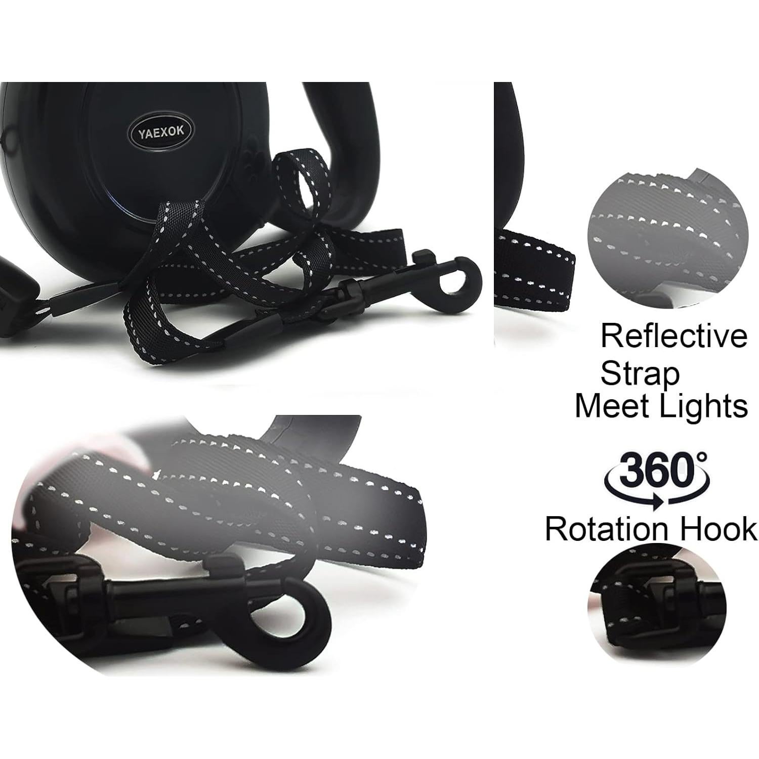 Correa de Perro Retráctil Esbuy 8m Alta Resistencia Negro