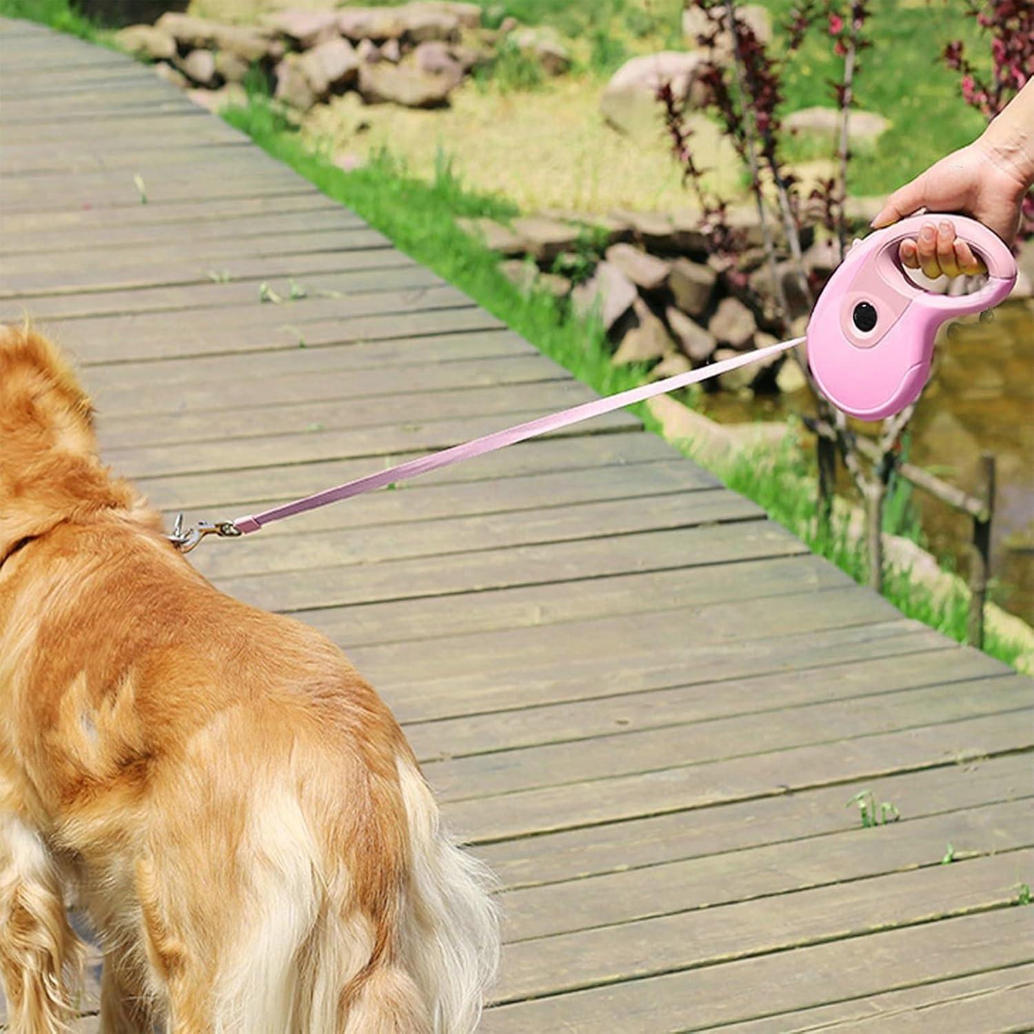 Correa Retráctil para Perros JAMISAY 5M Rosa hasta 50kg