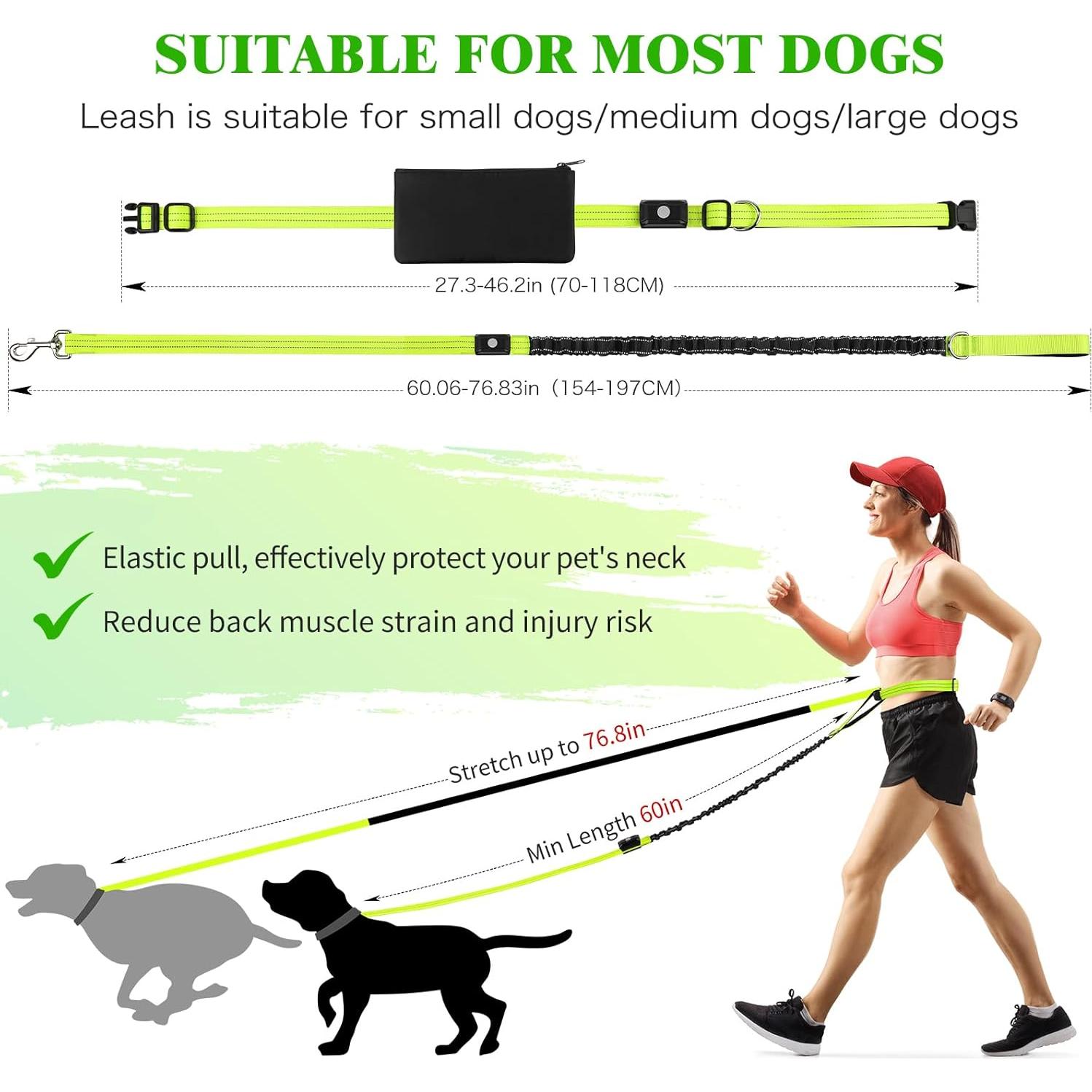 Correa LED Manos Libres para Perros Vizbrite Verde 0.5kg