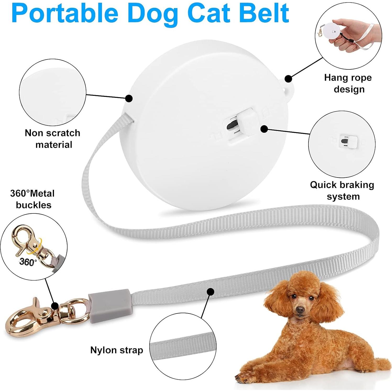 Correa retráctil para perros y gatos CUGBCUG 2m blanca