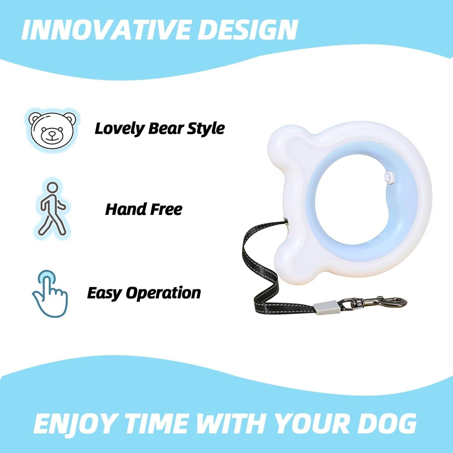 Correa de Perro Retráctil DM001 3m Nylon para Mascotas hasta 27kg