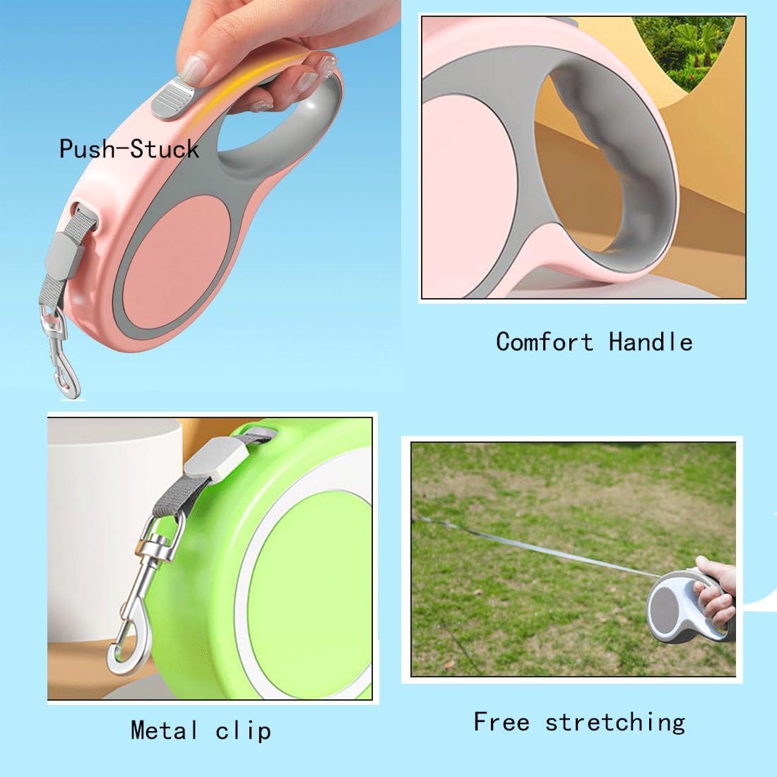 Correa Retráctil para Perros YOUALSO 3m Ajustable Nylon Negro