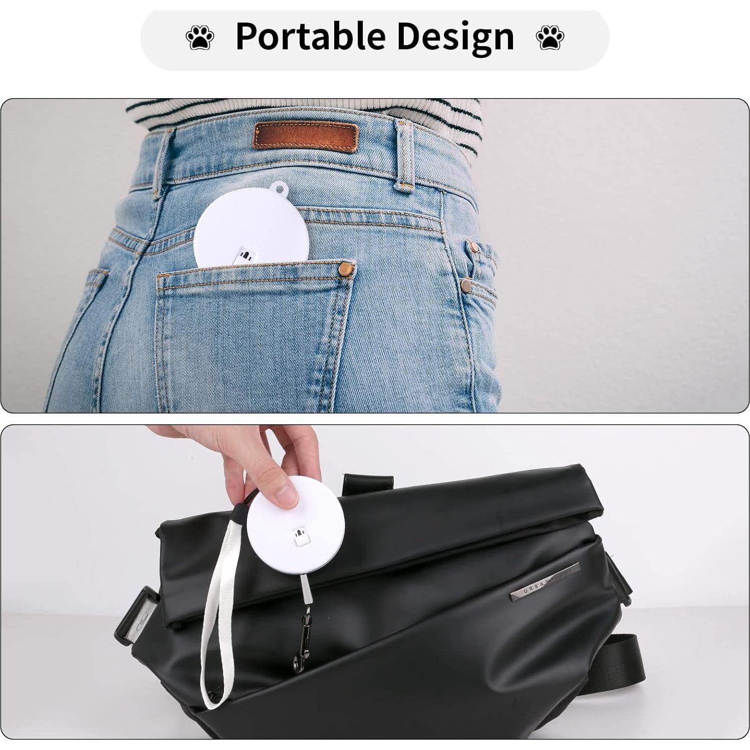 Correa retráctil para perros pequeños CUGBCUG 3 m nylon blanca