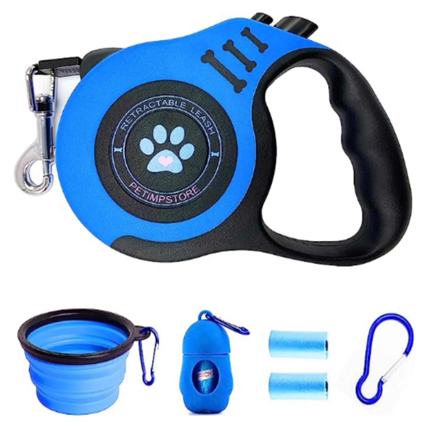 Correa Retráctil PETIMP 5m Azul para Perros Pequeños y Medianos