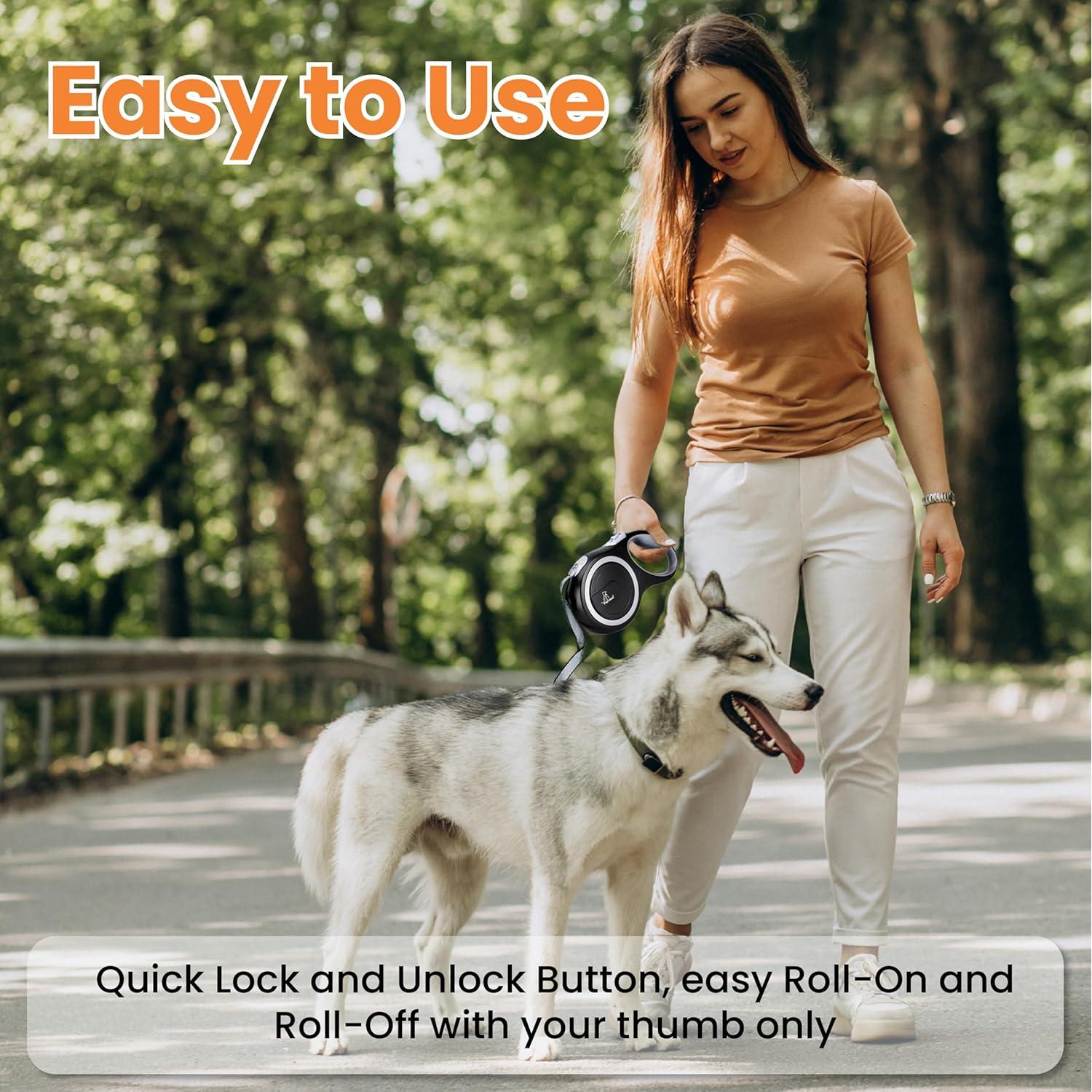 Correa Retráctil para Perro PetVest 7.92 m, Nylon Resistente