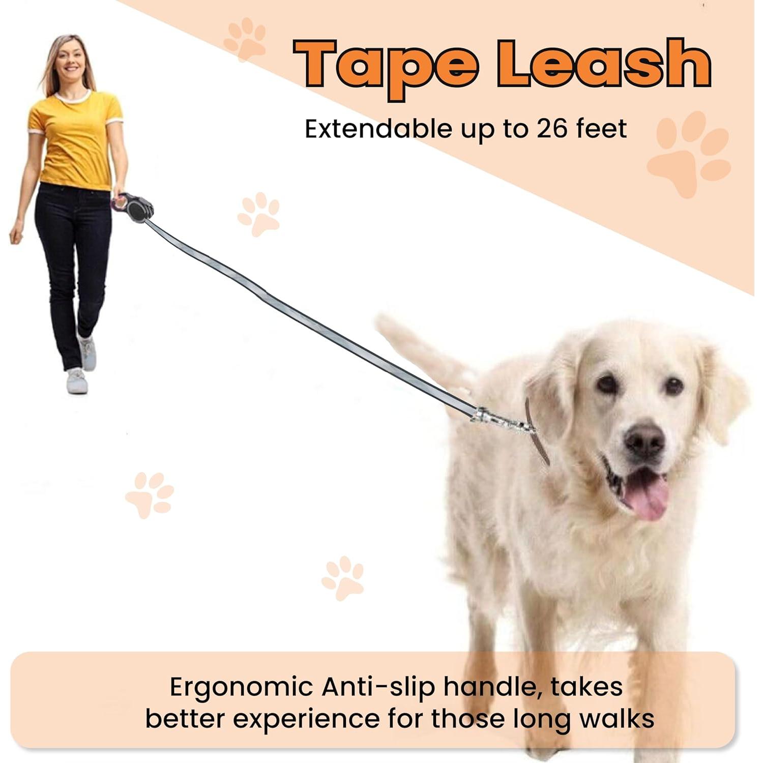 Correa Retráctil para Perro PetVest 7.92 m, Nylon Resistente