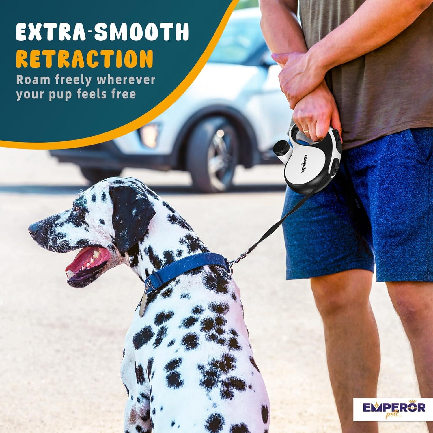 Correa Retráctil para Perros Emperor Pets 4.88 m Blanca