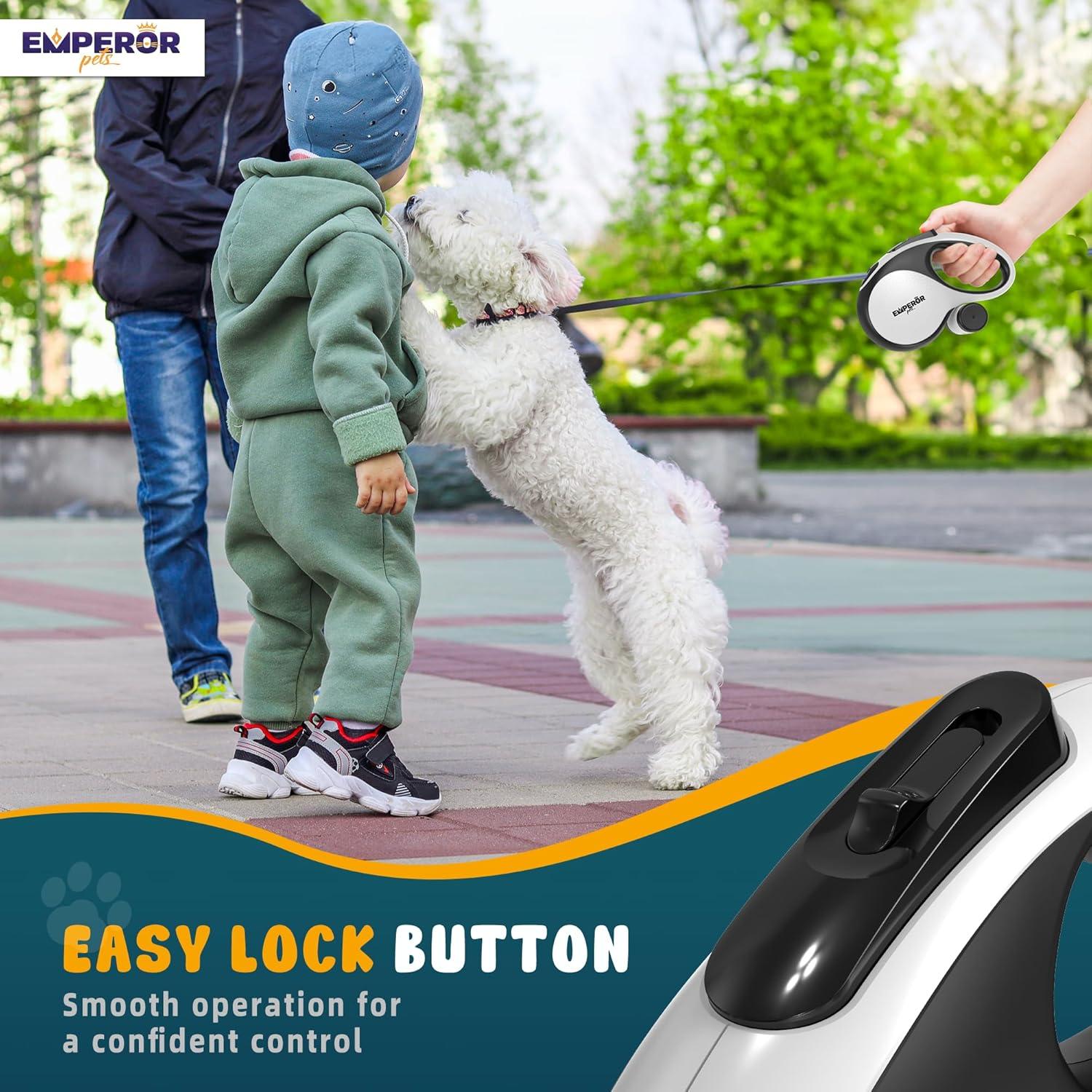 Correa Retráctil para Perros Emperor Pets 4.88 m Blanca