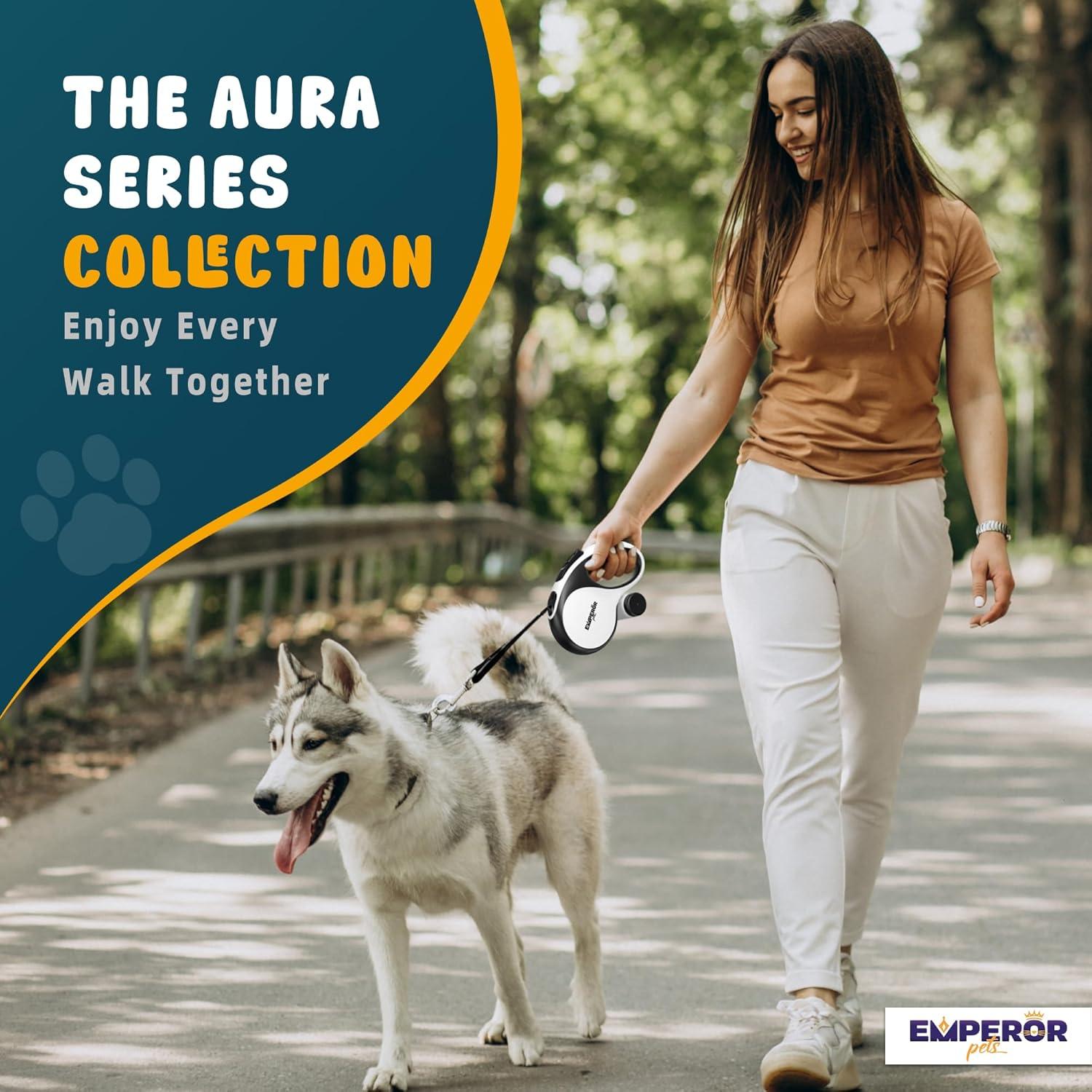 Correa Retráctil para Perros Emperor Pets 4.88 m Blanca