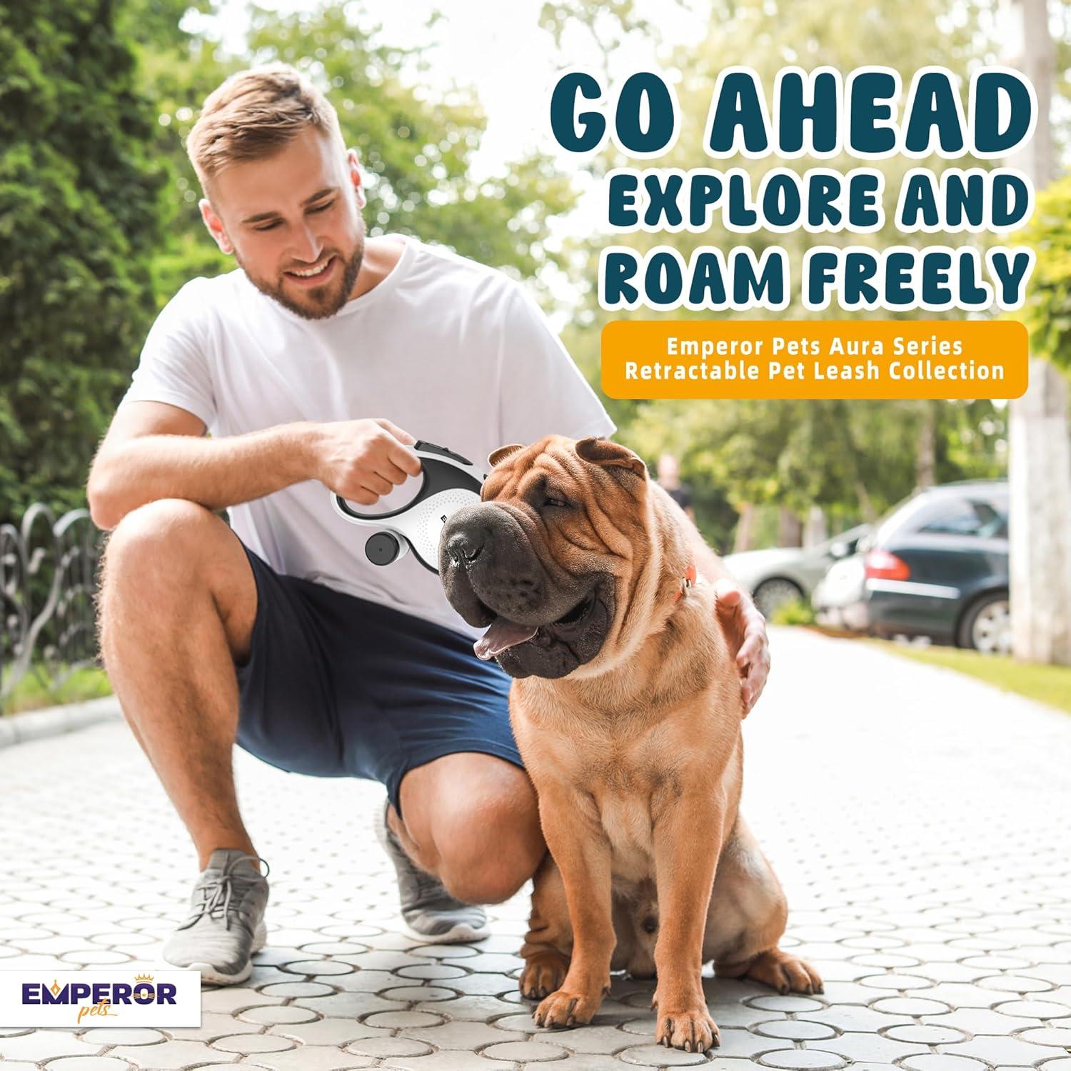 Correa Retráctil para Perros Emperor Pets 4.88 m Blanca