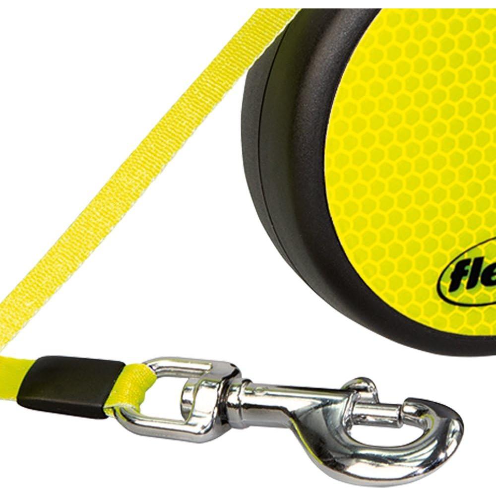 Correa Retráctil para Perros Flexi Neon 4.88 m Mediana Negra