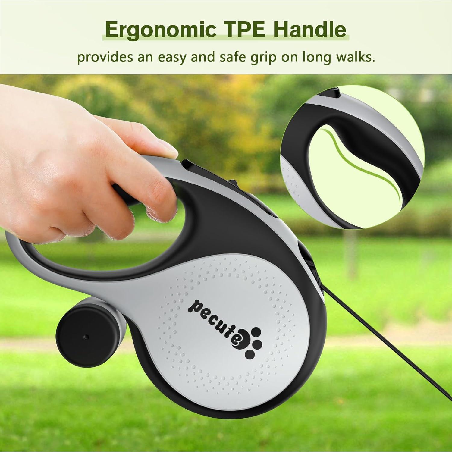 Correa Retráctil para Perro Grande Pecute 7.92m 50kg Gris