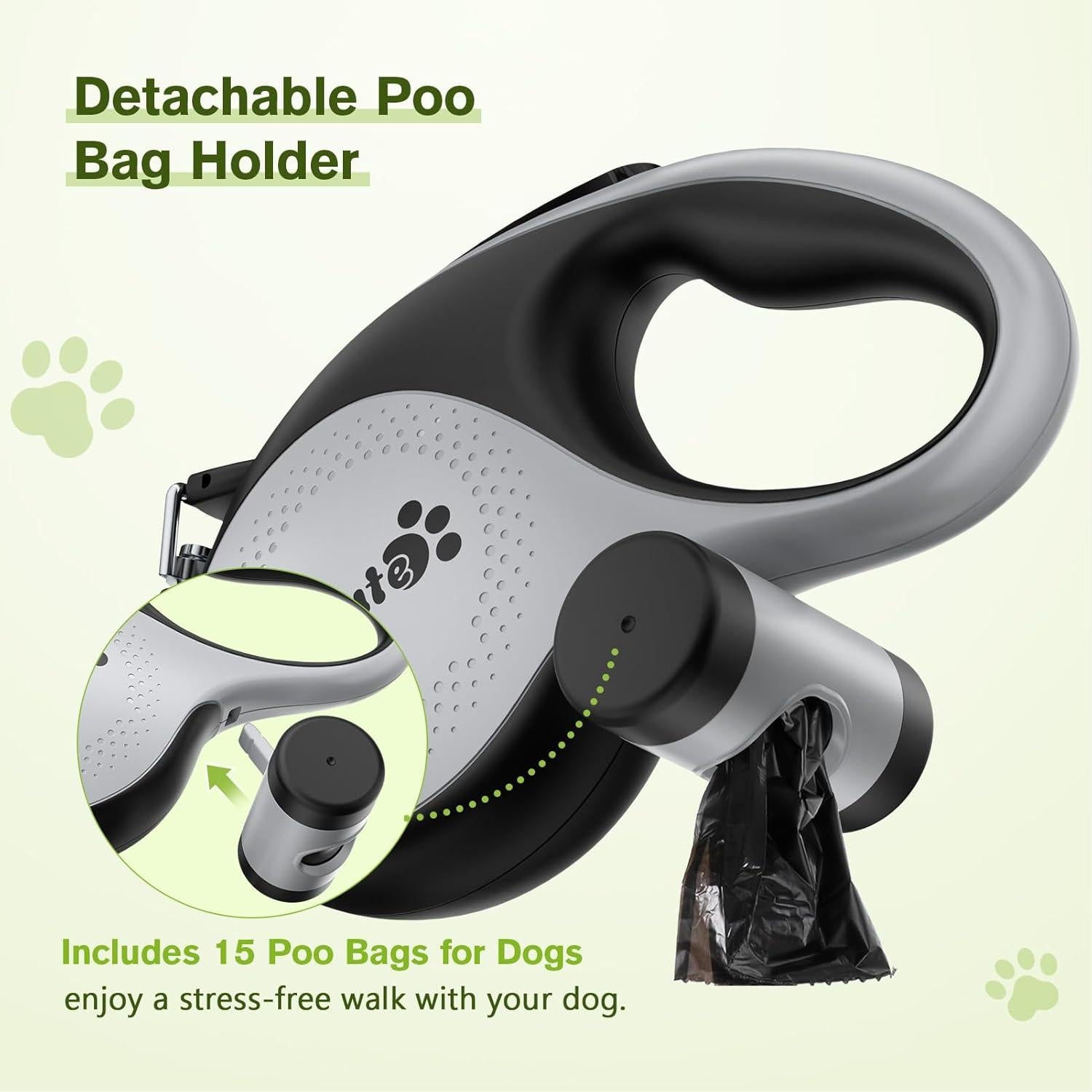 Correa Retráctil para Perro Grande Pecute 7.92m 50kg Gris