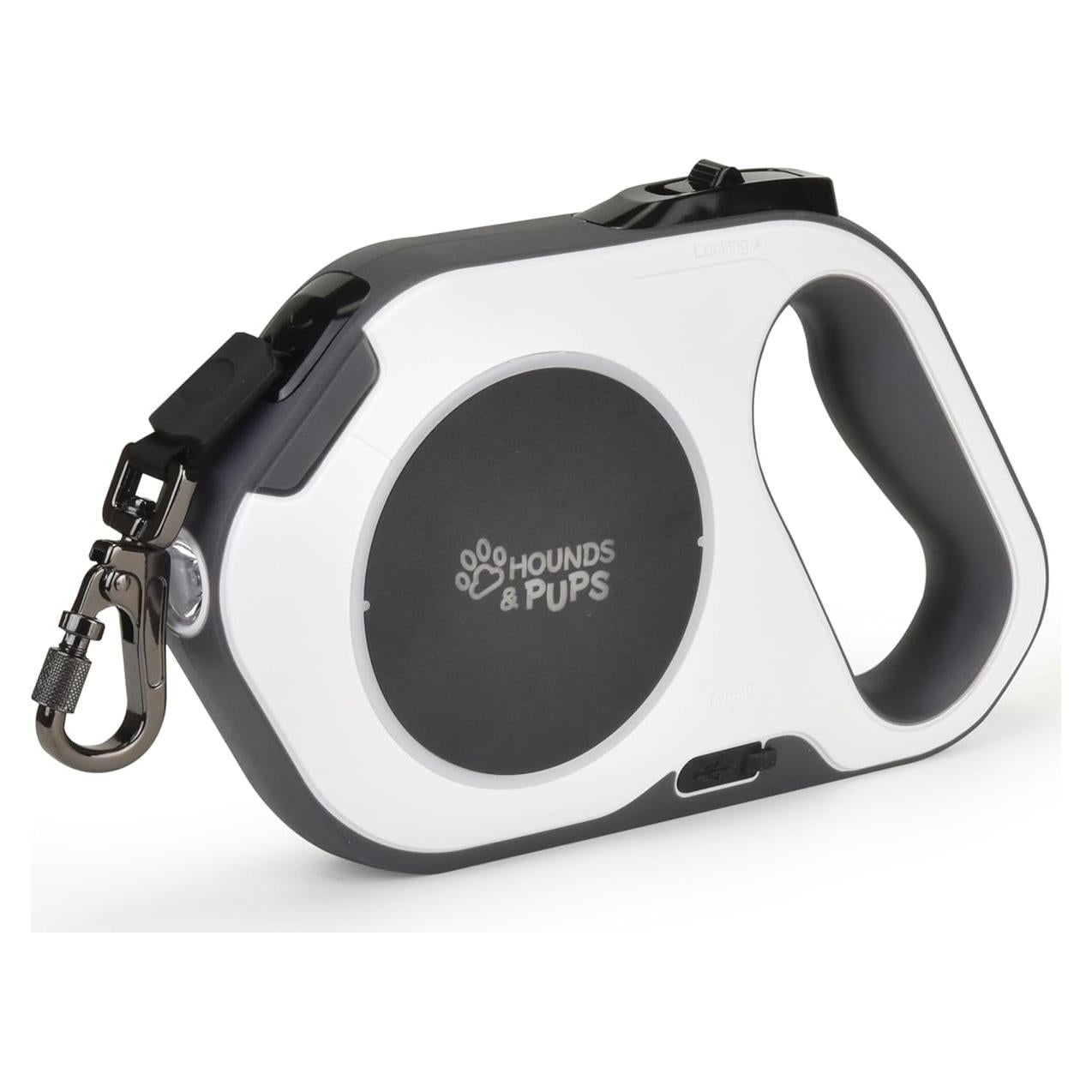 Correa Retráctil para Perros Hounds & Pups 4.57m con Luz LED