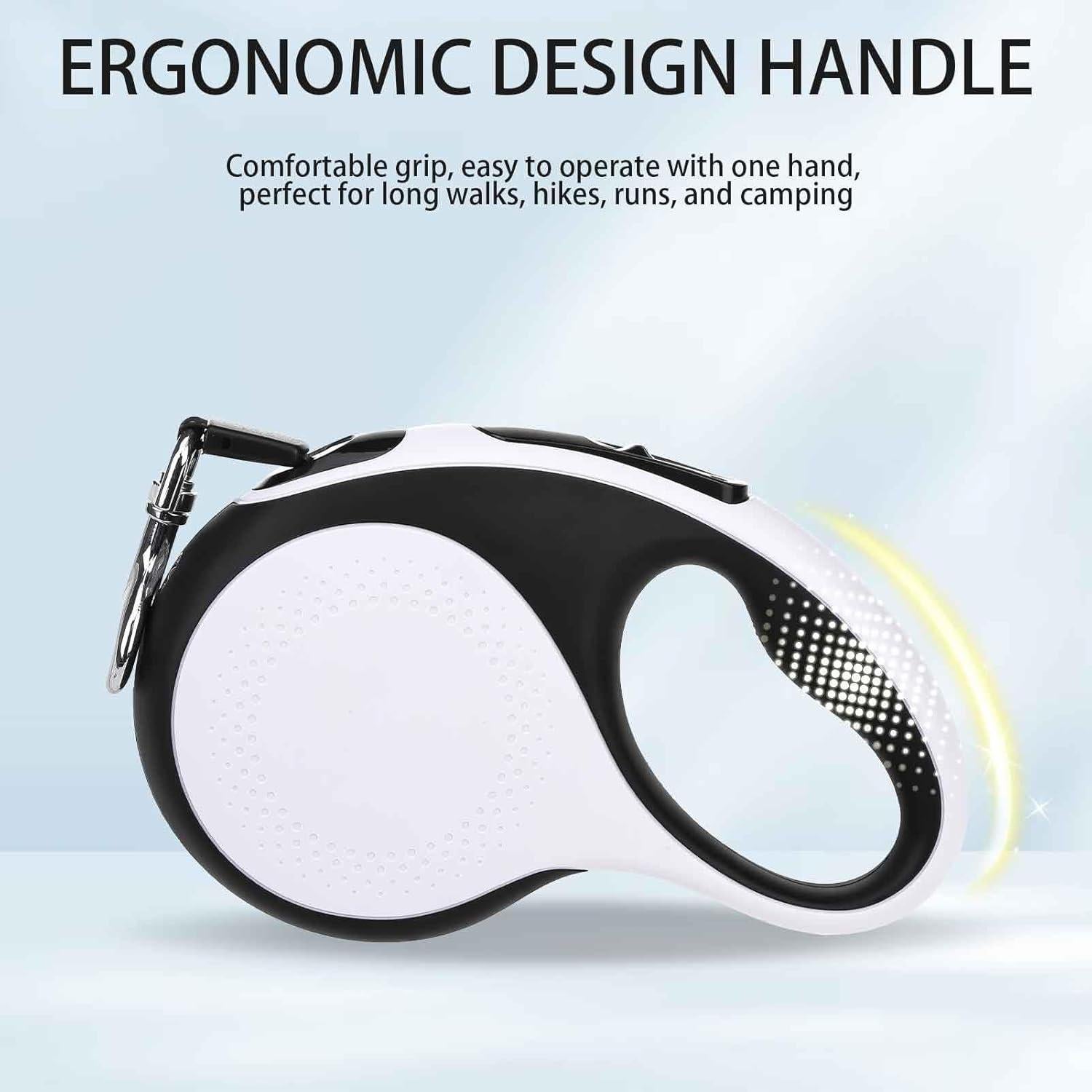 BINGPET Dual Retractable Dog Leash with Light, 360° Tangle-Free Double Dog Leash for Two Dogs with Reflective Wire Ropes, Chew Proof Heavy Duty for Small and Medium Dogs Walking