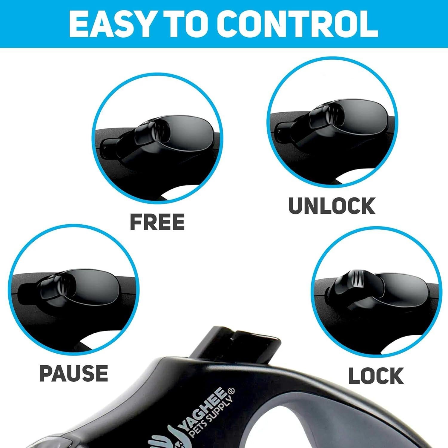 Correa Retráctil YAGHEE de 4.88m para Perros hasta 11.79kg