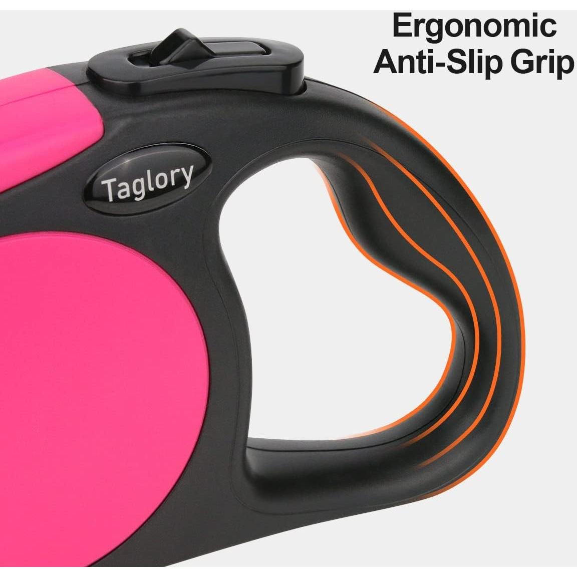 Correa Retráctil para Perros Taglory 4.88m Rosa hasta 20kg