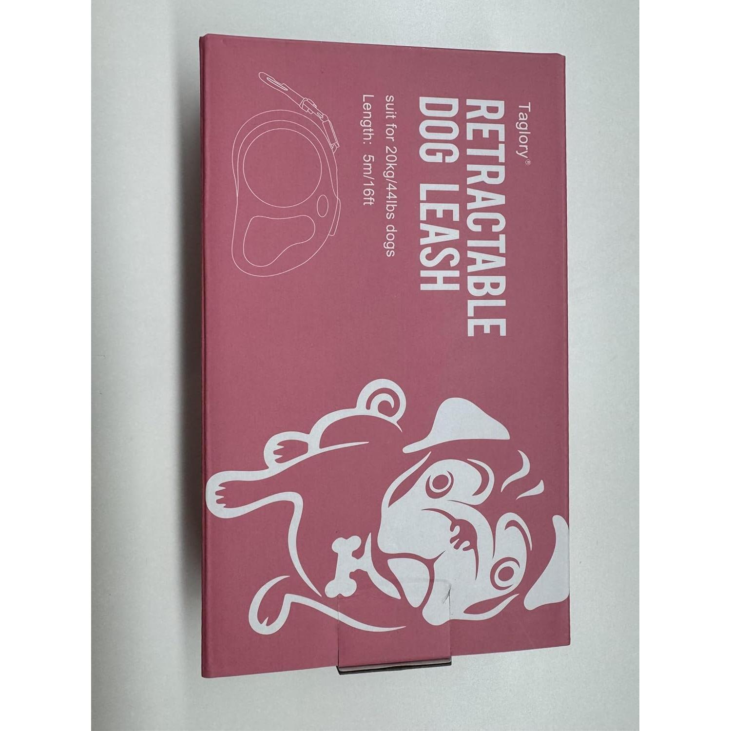 Correa Retráctil para Perros Taglory 4.88m Rosa hasta 20kg