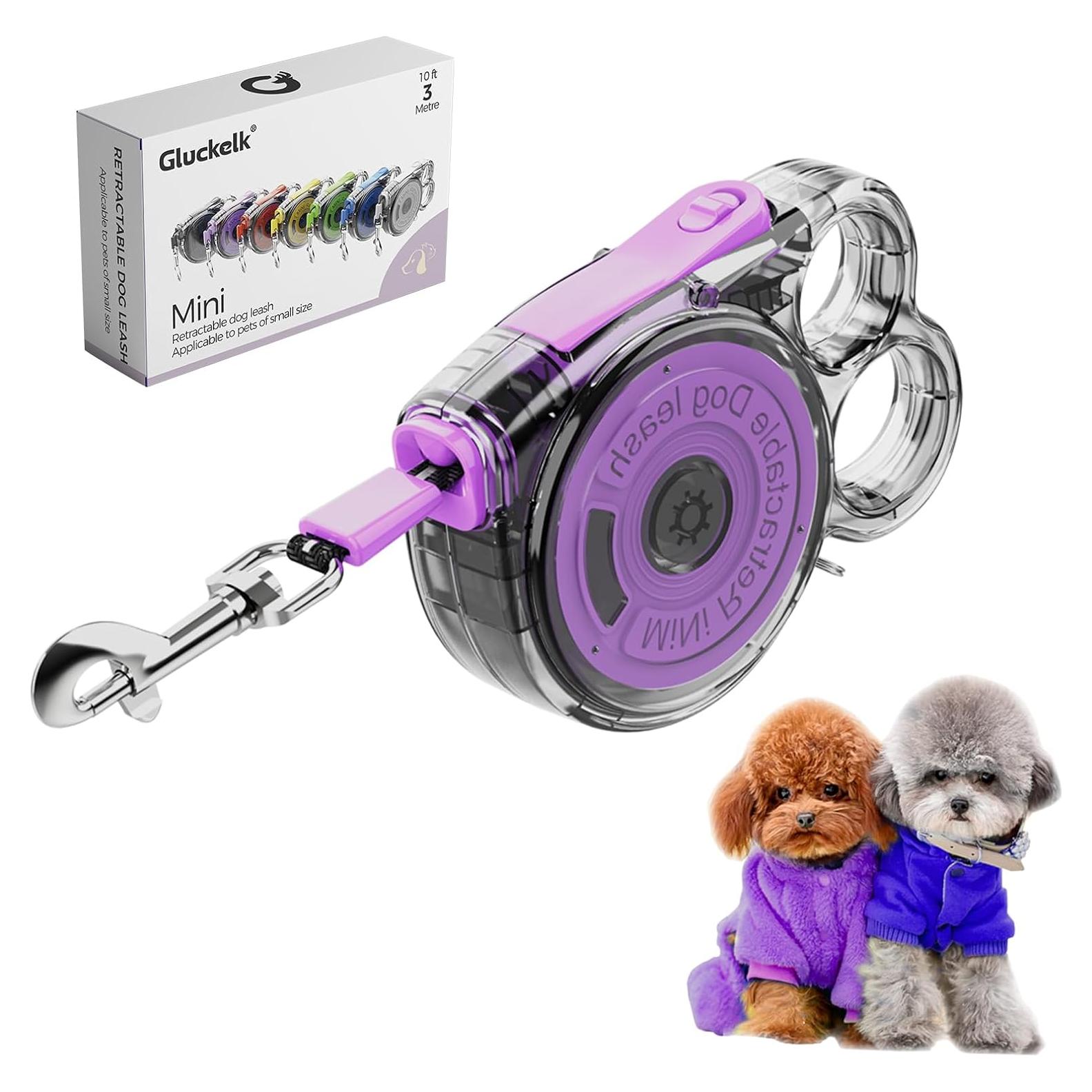 Correa Retráctil 3m para Perros Pequeños Gluckelk - Antienredos