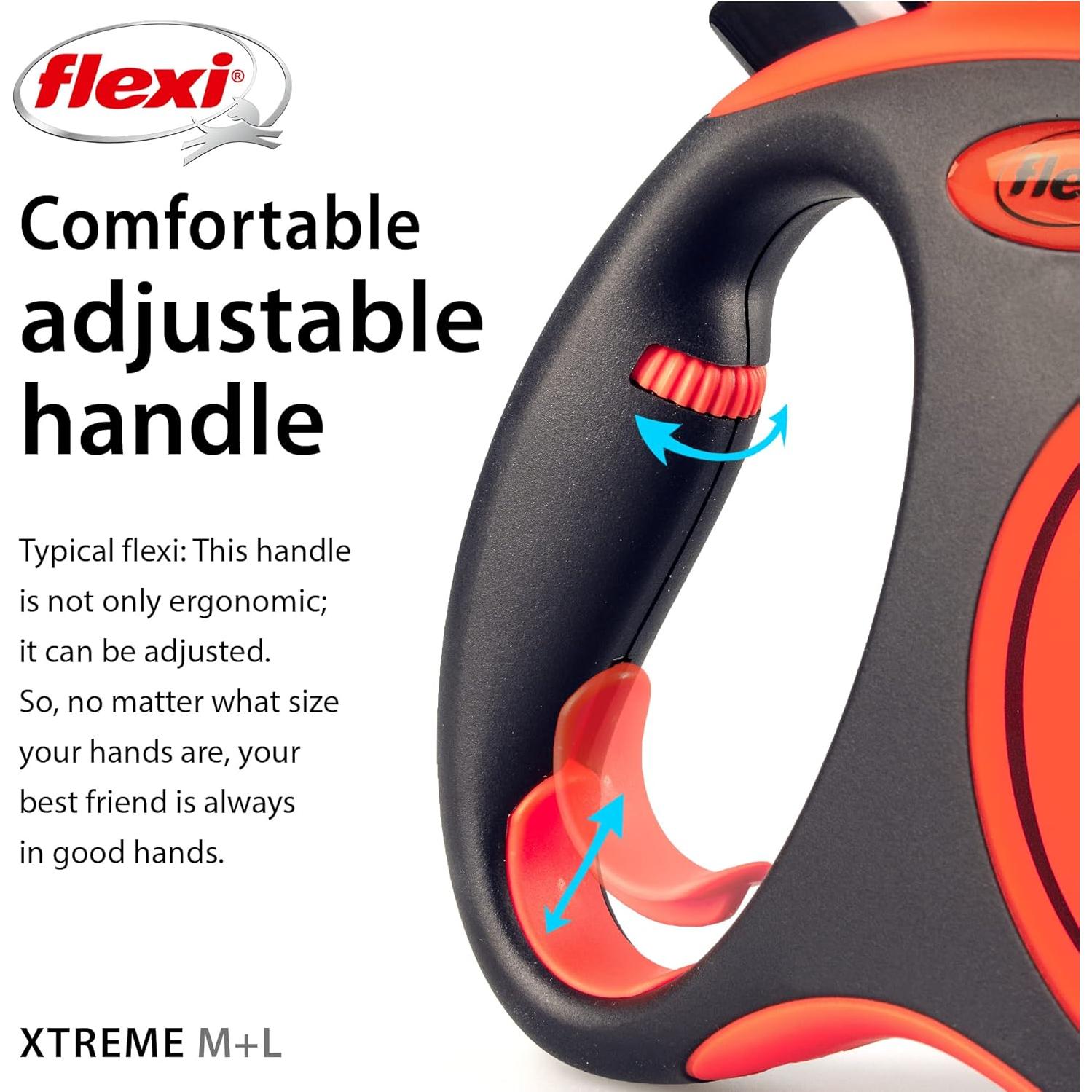 Correa Retráctil para Perros Flexi XT33T8 - 7.92 m, Naranja/Negro