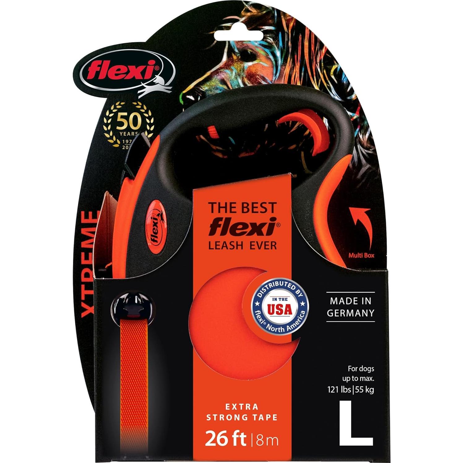 Correa Retráctil para Perros Flexi XT33T8 - 7.92 m, Naranja/Negro