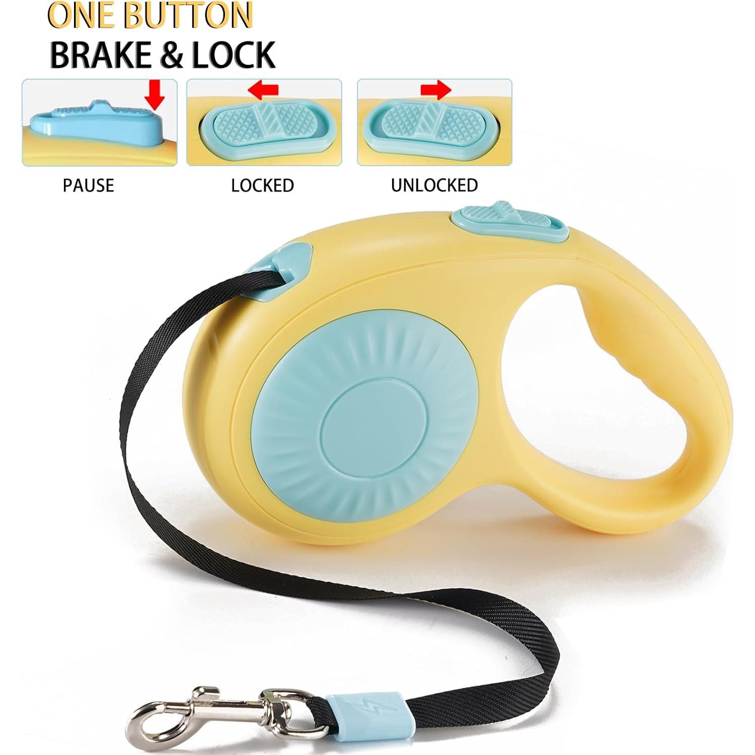 Correa Retráctil para Perros JSXD 3m Nylon Fuerte con Freno