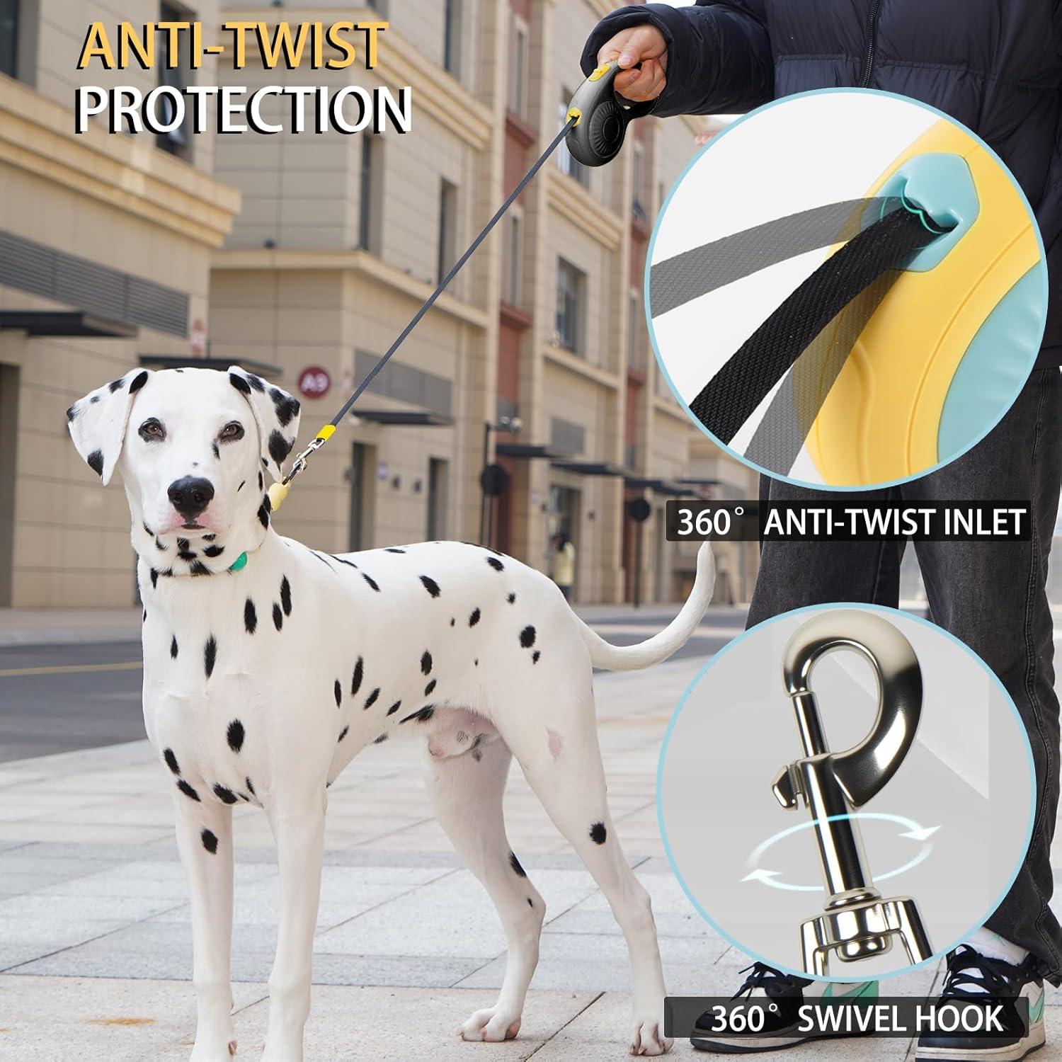 Correa Retráctil para Perros JSXD 3m Nylon Fuerte con Freno