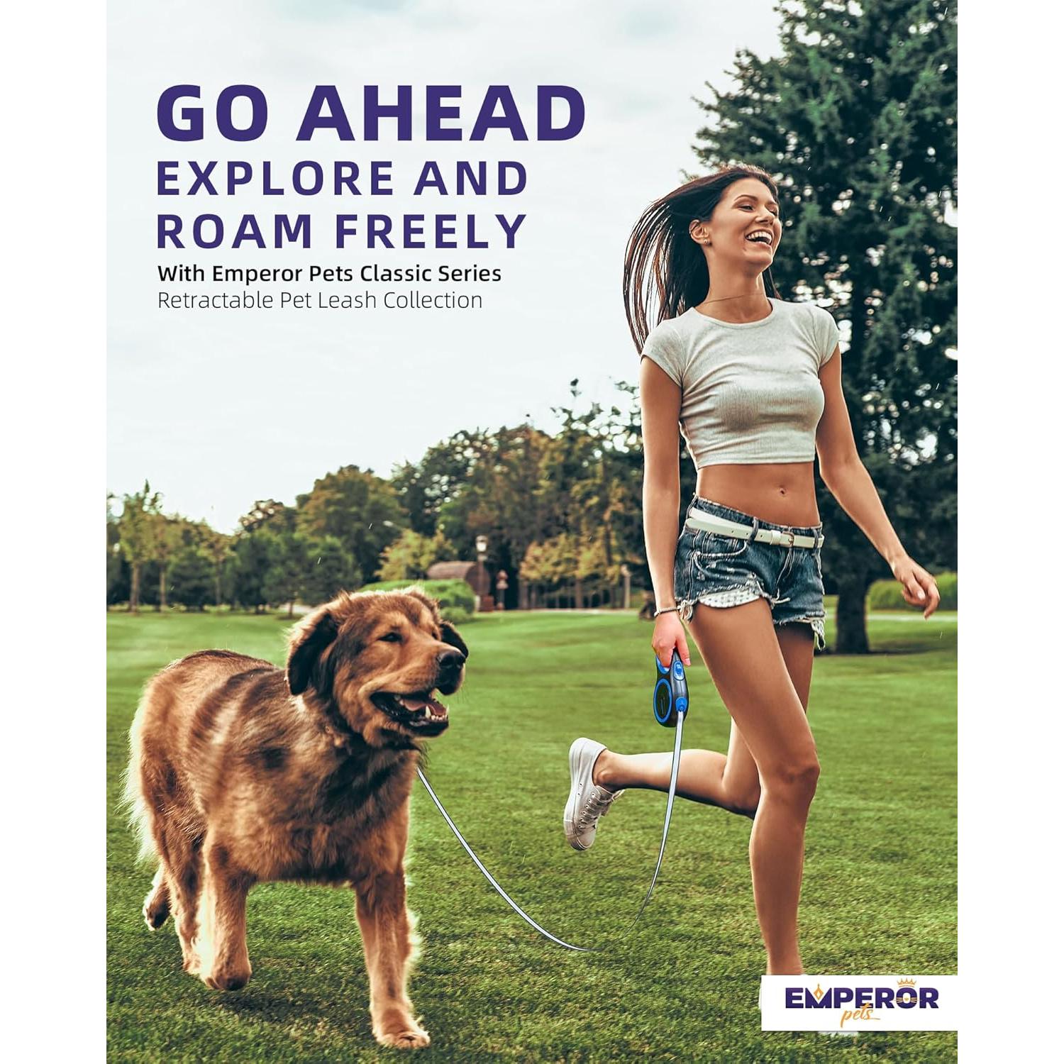 Correa Retráctil para Perros Grandes Emperor Pets 8 m Azul