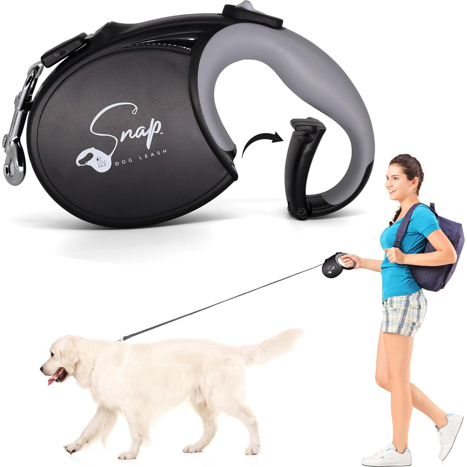 Correa Retráctil para Perros Snap con Clip y Cinta Reflectante 4.88m