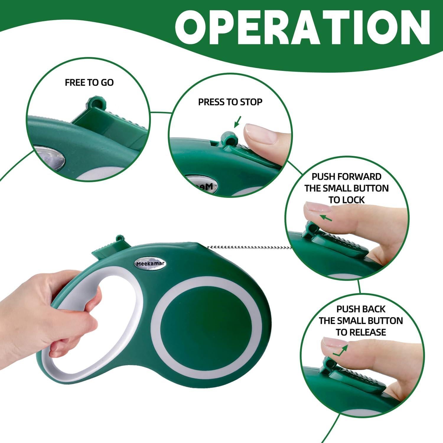 Correa de Perro Retráctil Meekamer 9 m para Perros hasta 35 kg