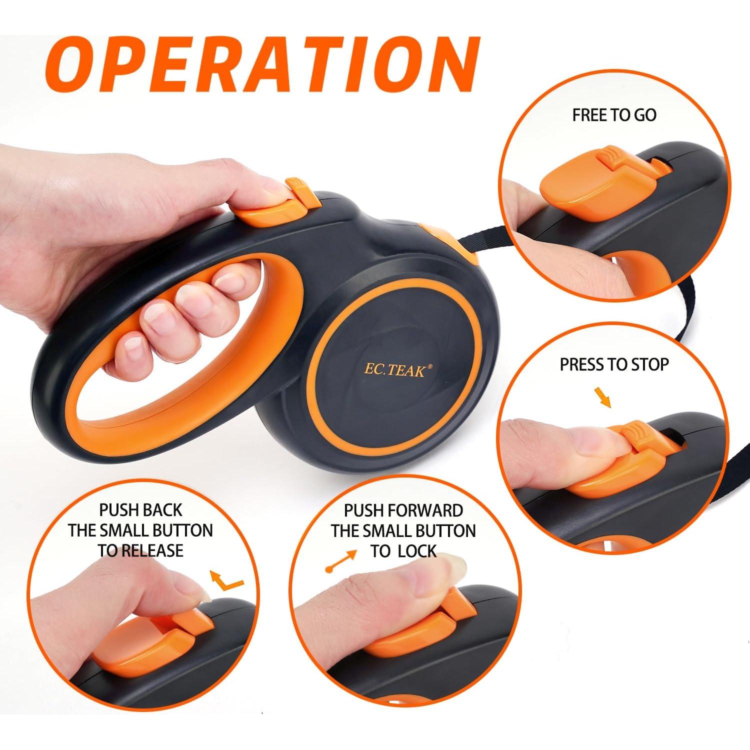 Correa de Perro Retráctil EC.TEAK 4.88m hasta 50kg Nylon