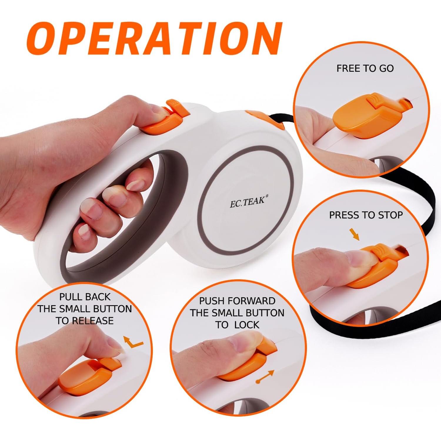 Correa Retráctil para Perros EC.TEAK 4.88m hasta 50kg Nylon